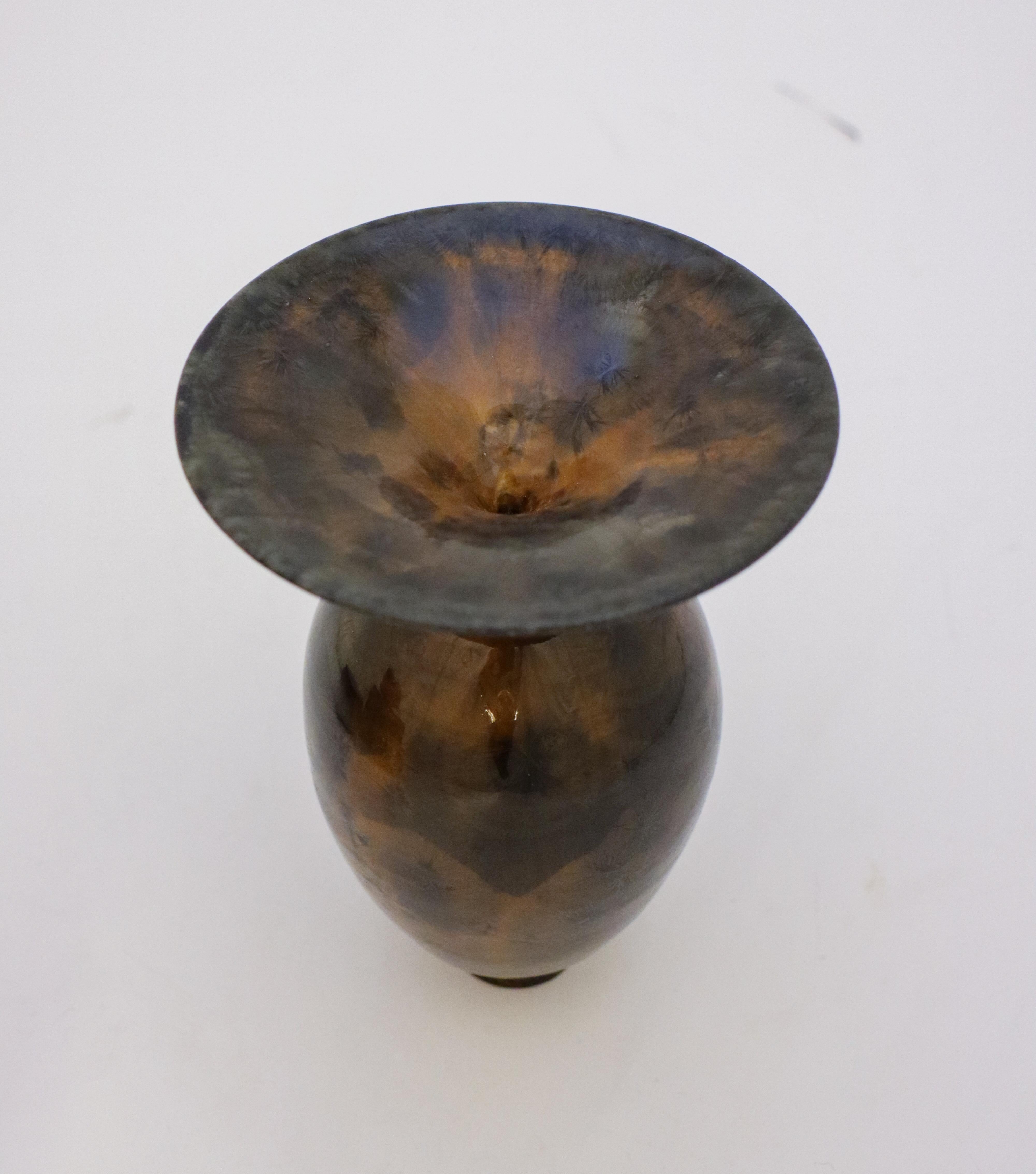 Vase Dark Brown Crystalline Glaze Isak Isaksson Contemporary Sweden Ceramic 1