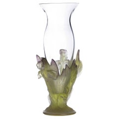Vase, Daum geformt und Reliefkristall, 20. Jahrhundert