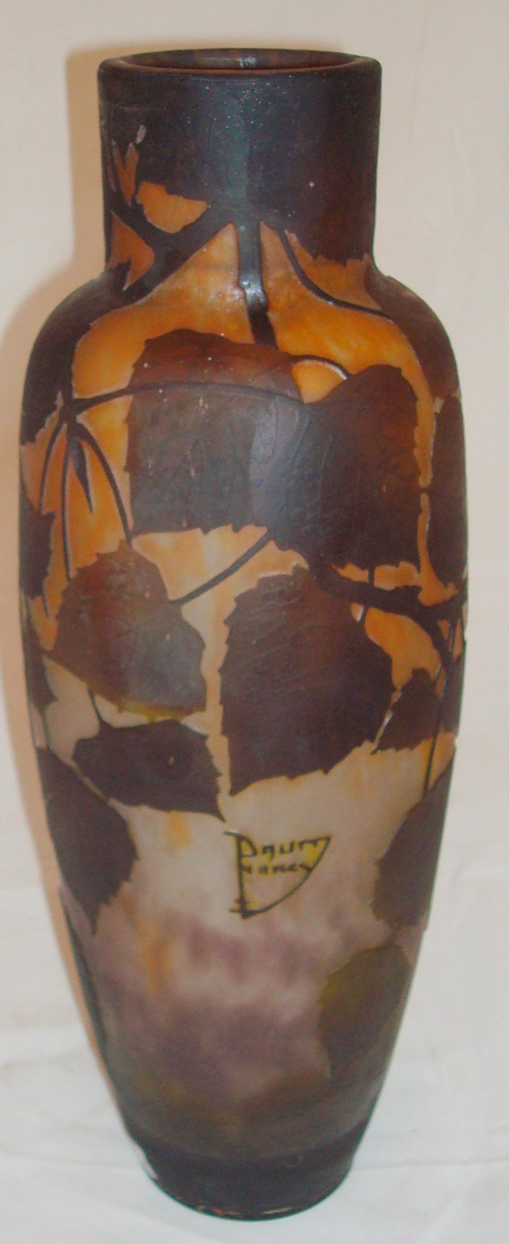 French Vase Daum Nancy , France, Style: Jugendstil, Art Nouveau, Liberty, 1910 For Sale