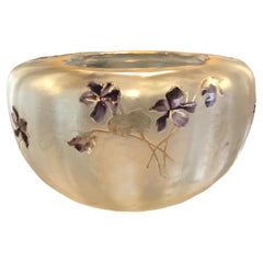 Vase Daum Nancy with enamel, France, Style: Jugendstil, Art Nouveau, Liberty