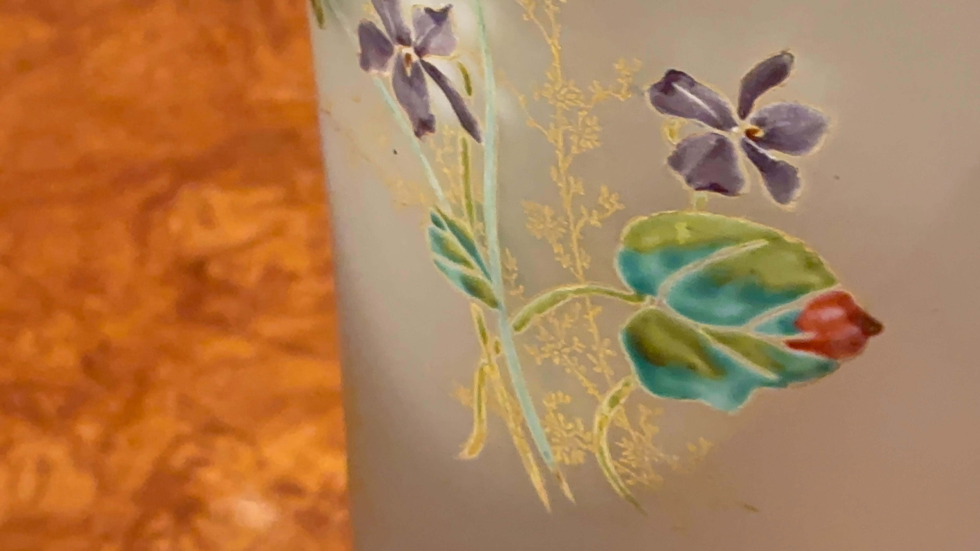 Vase Daum Nancy with enamel, Style: Jugendstil, Art Nouveau, Liberty, France For Sale 9