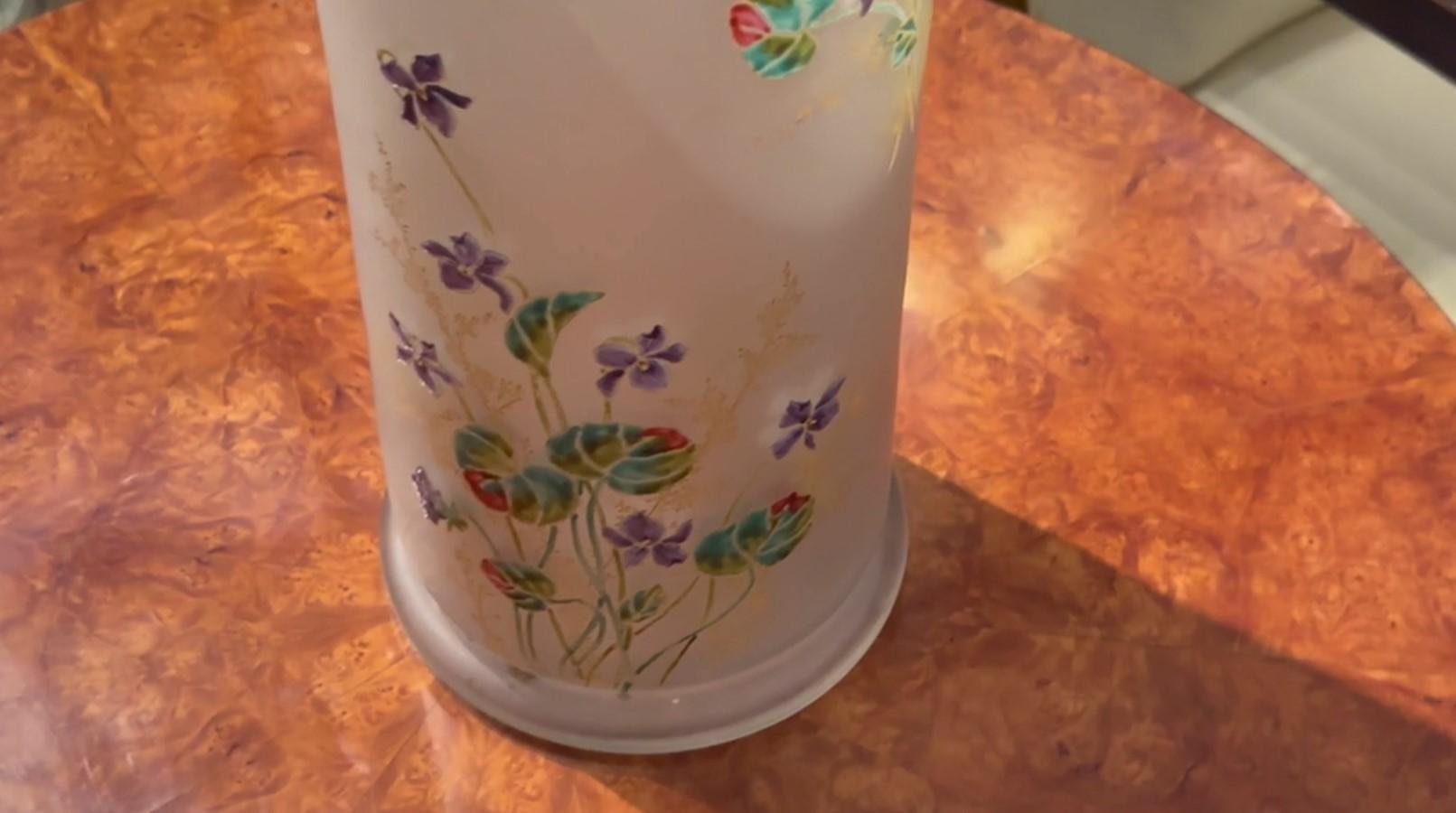 Vase Daum Nancy with enamel, Style: Jugendstil, Art Nouveau, Liberty, France For Sale 12