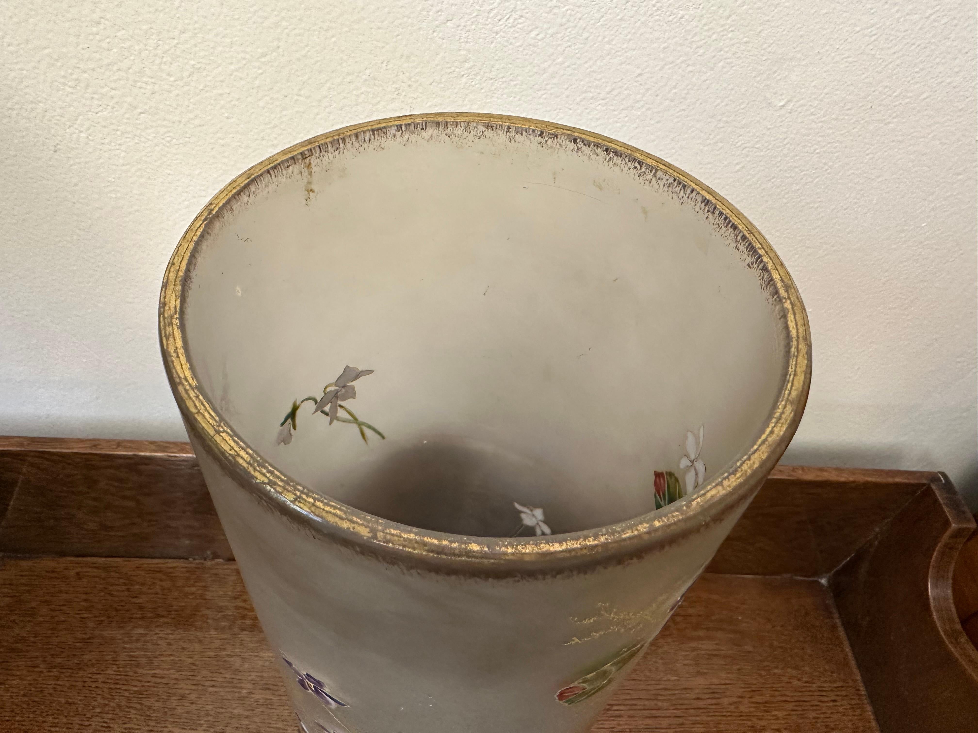 Early 20th Century Vase Daum Nancy with enamel, Style: Jugendstil, Art Nouveau, Liberty, France For Sale