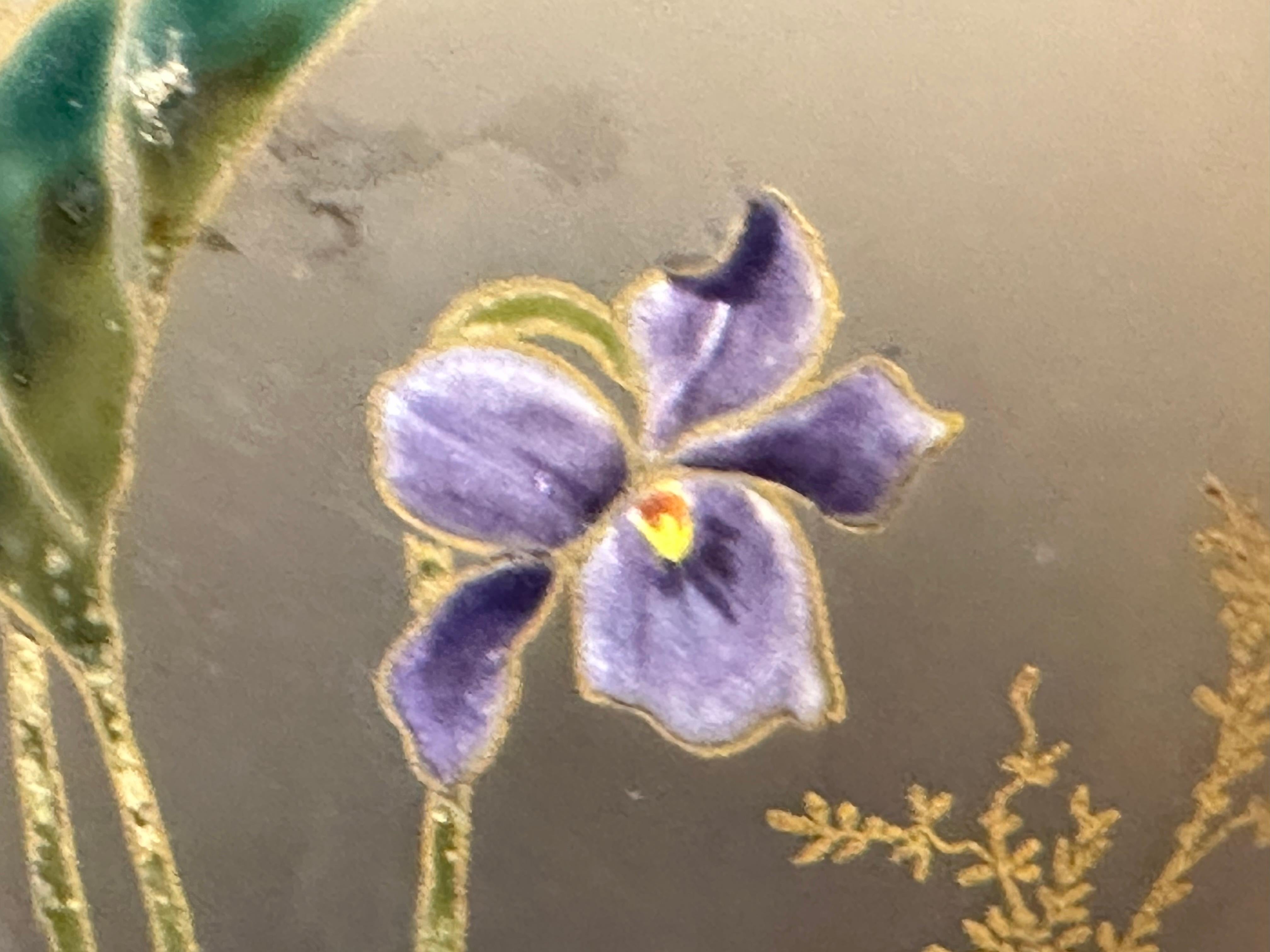 Enamel Vase Daum Nancy with enamel, Style: Jugendstil, Art Nouveau, Liberty, France For Sale
