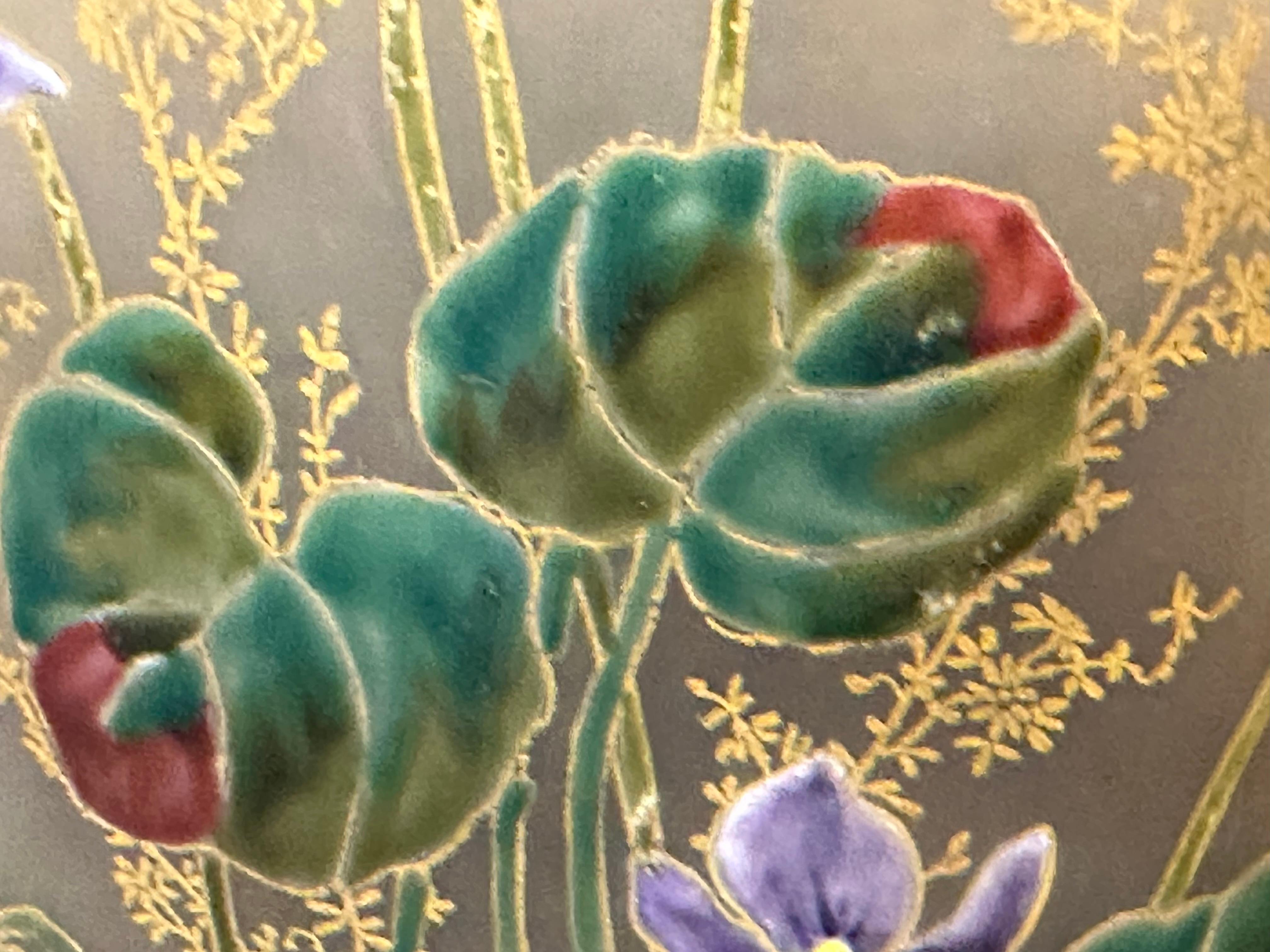 Vase Daum Nancy with enamel, Style: Jugendstil, Art Nouveau, Liberty, France For Sale 1