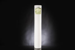 Vase 'David by Michelangelo' Eye Big, White and Green Craquelé, Italy