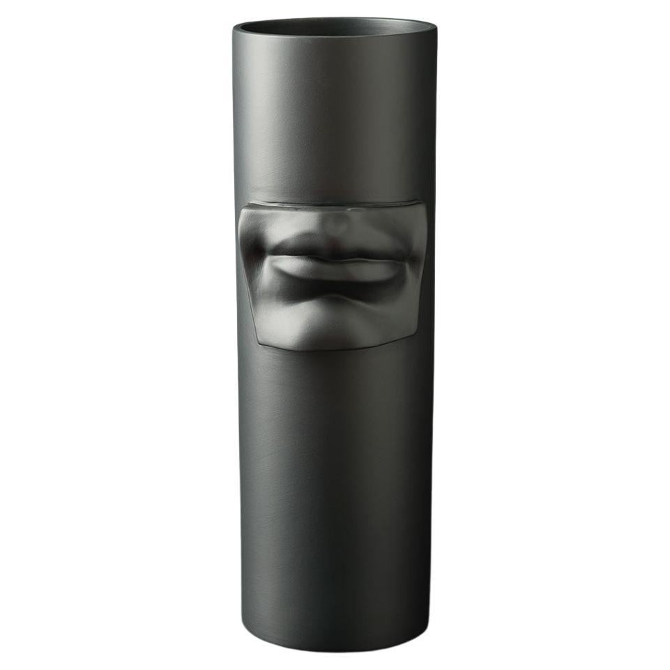 Vase 'David by Michelangelo' Mouth, Black Finish, in Ceramic, Italy