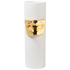 Vaso 'David di Michelangelo' Bocca, Ceramica bianca e oro, Italia
