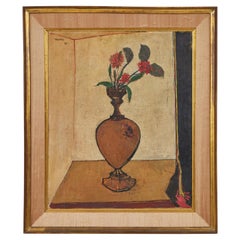 "Vase de Fleur", huile sur toile, Andrés Segovia  (1929-1996)