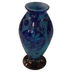 Used Vase (Decoration Azurretes), Le Verre Francais France, Style: Art Nouveau, 1923