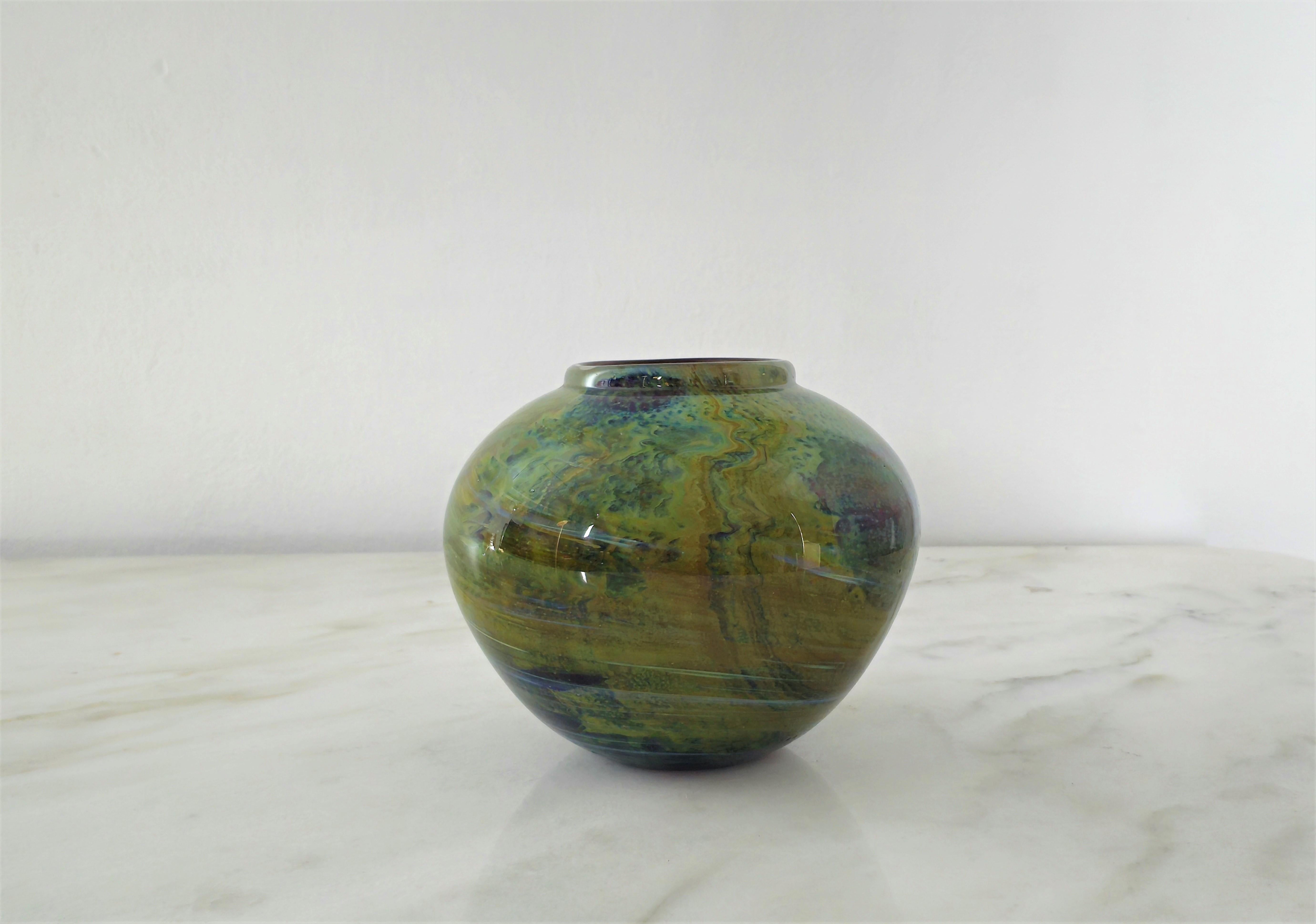 Mid-Century Modern Vase Decorative Object Barovier & Toso Murano Glass Midcentury Italy 1960s For Sale