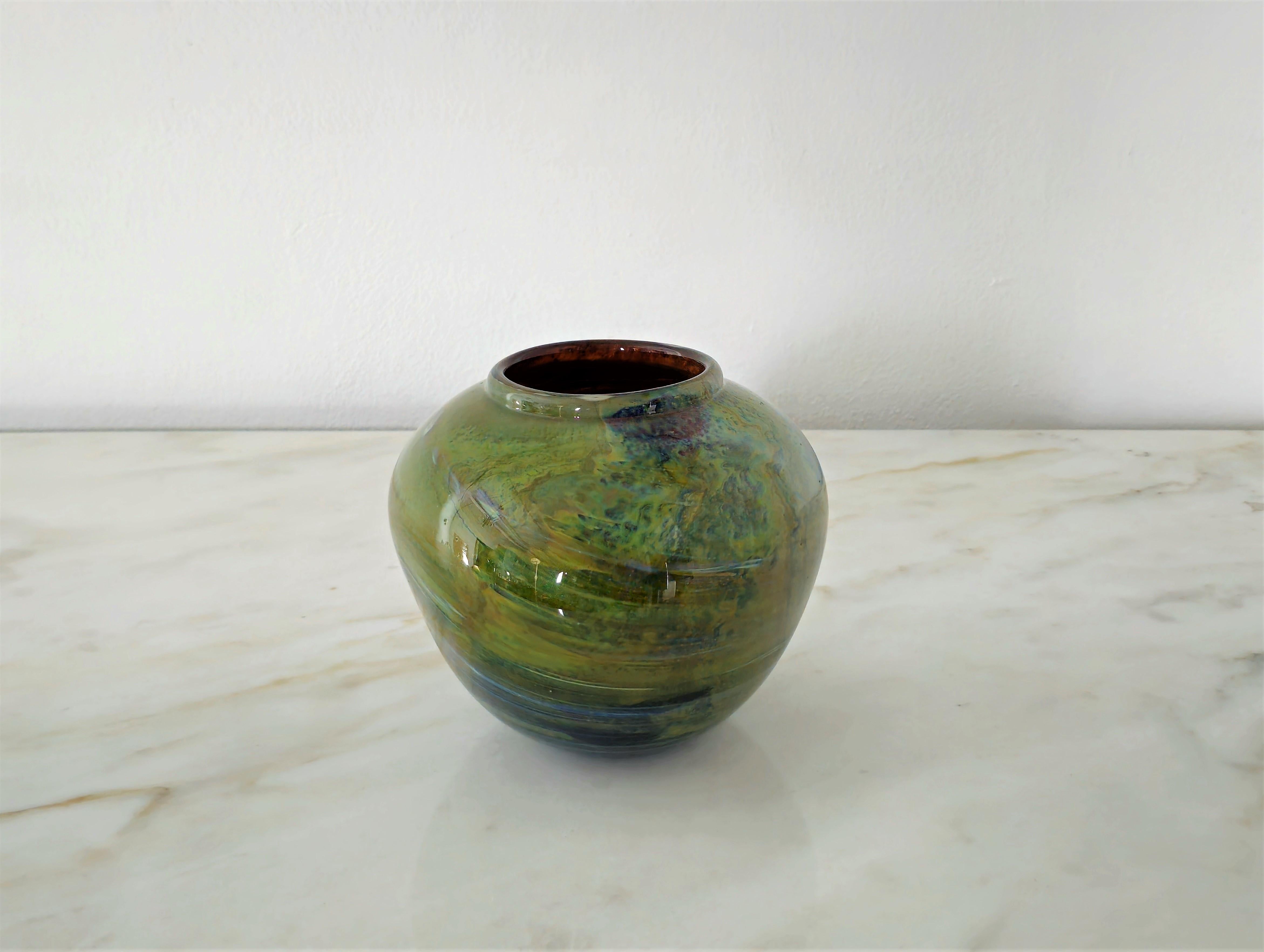 Italian Vase Decorative Object Barovier & Toso Murano Glass Midcentury Italy 1960s For Sale