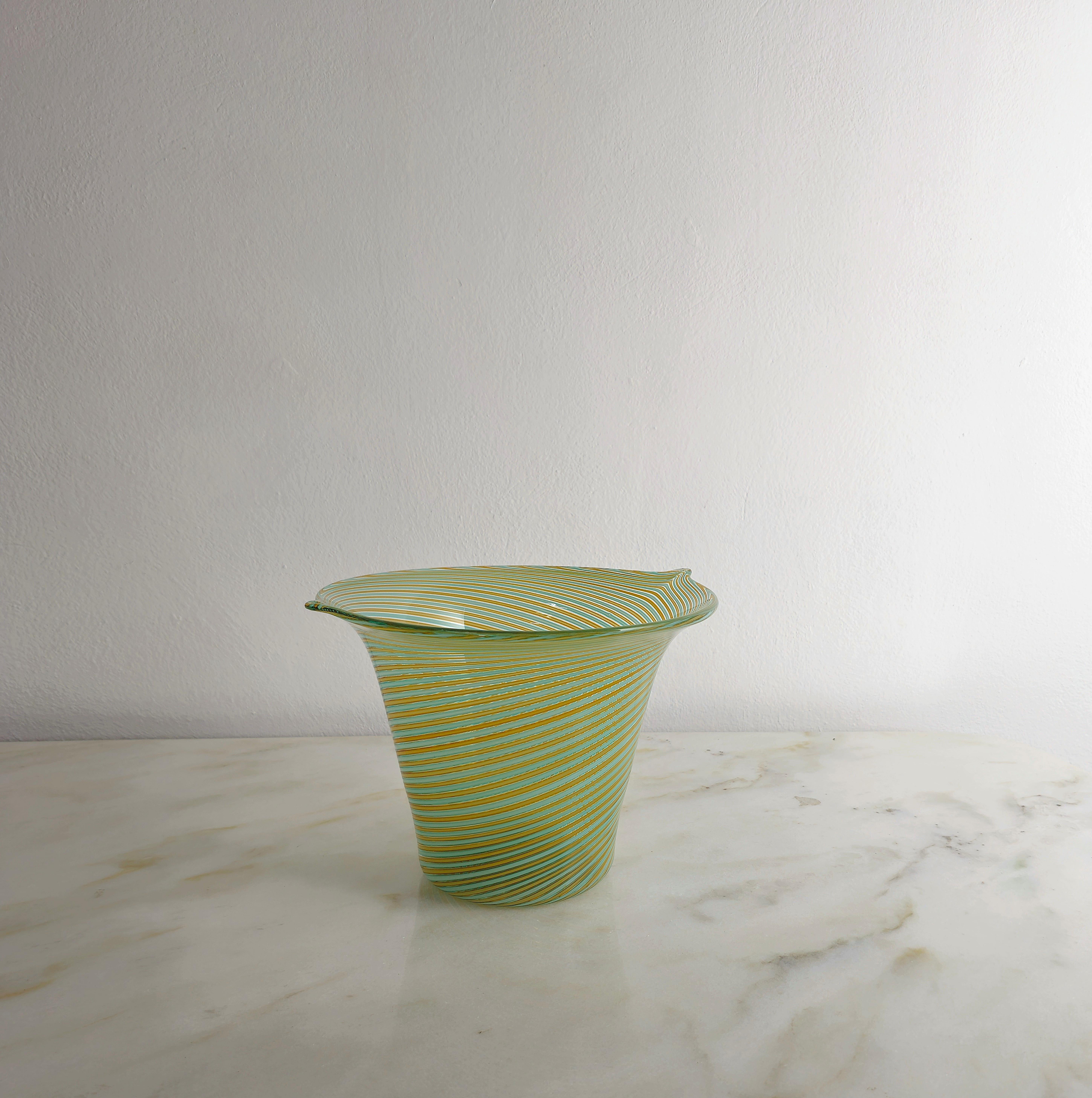 Vase Decorative Object Cenedese Murano Glass Midcentury Italian Design 1960s For Sale 3