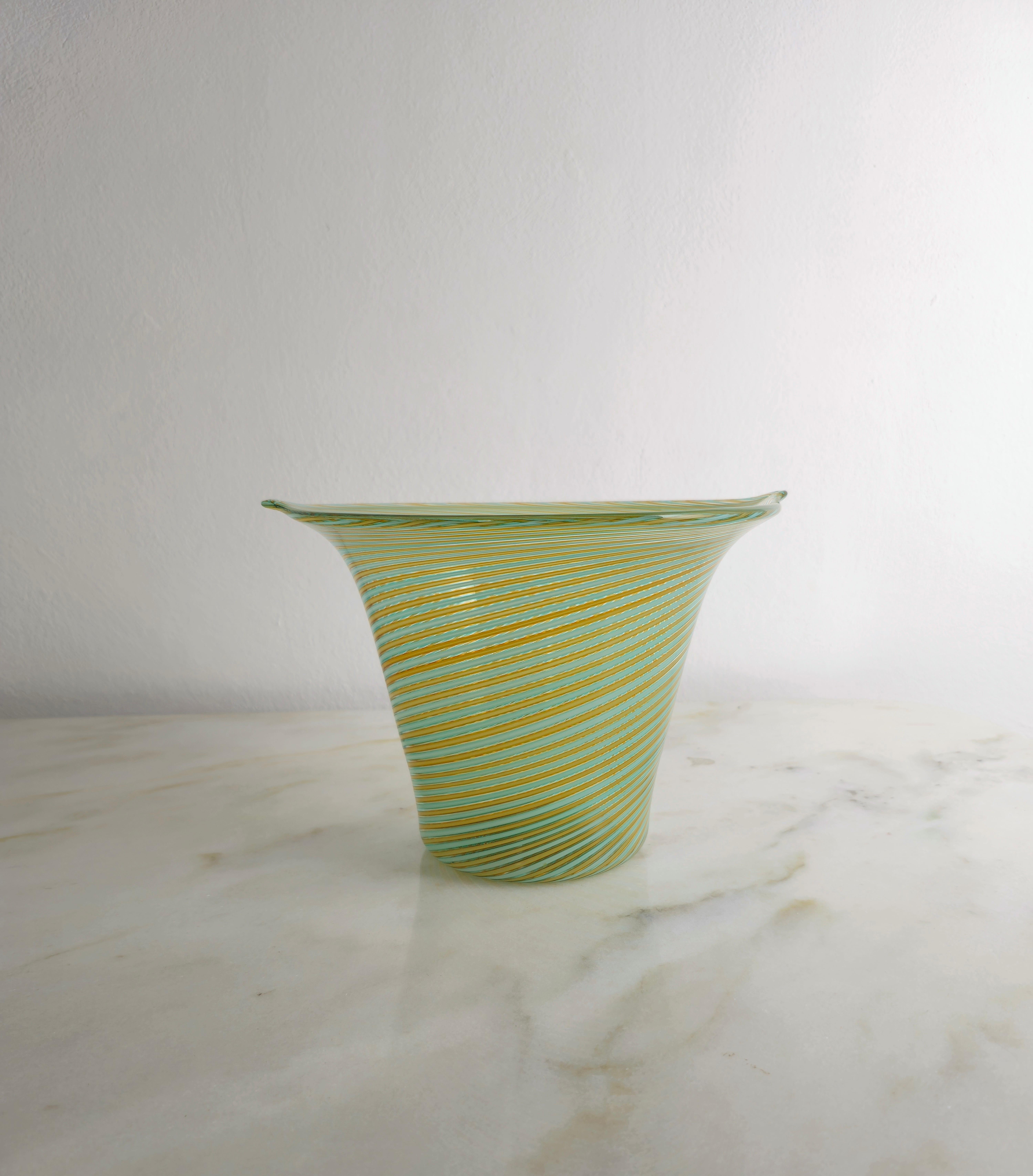 Vase Decorative Object Cenedese Murano Glass Midcentury Italian Design 1960s For Sale 5