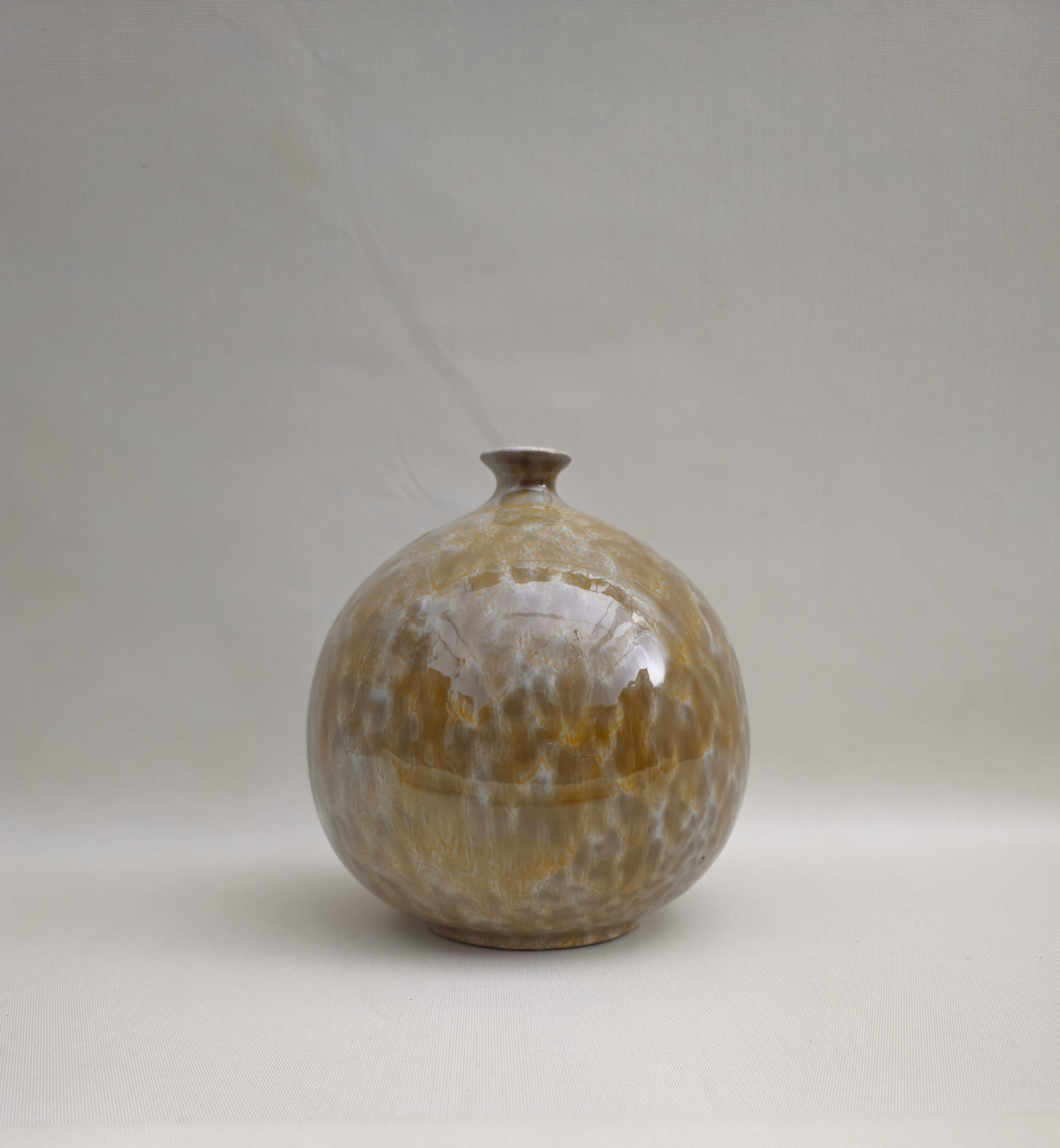 Mid-Century Modern Vase Decorative Object Ceramic Enamelled Midcentury Modern Italian Design 1960s For Sale