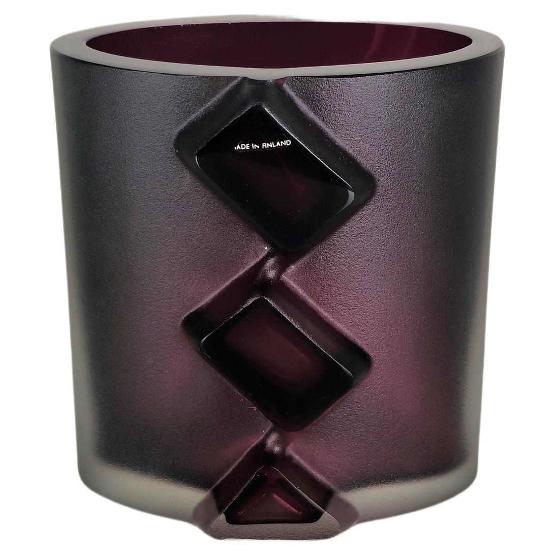 Vase Decorative Object Glass Lilac Mid-Century Modern Finland Design, 1970s