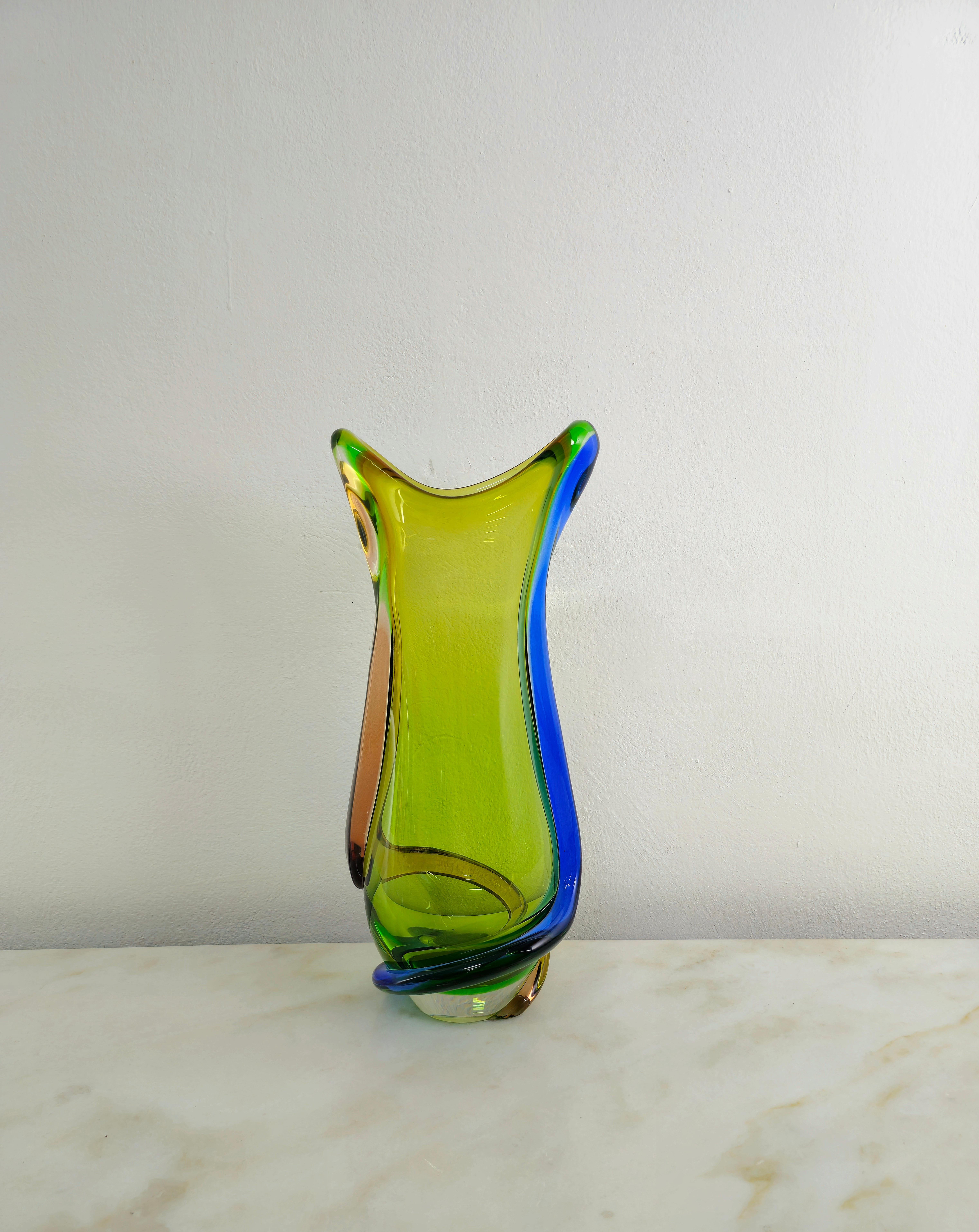 Vase Decorative Object Murano Glass Attributed to Flavio Poli Midcentury 1970s For Sale 4