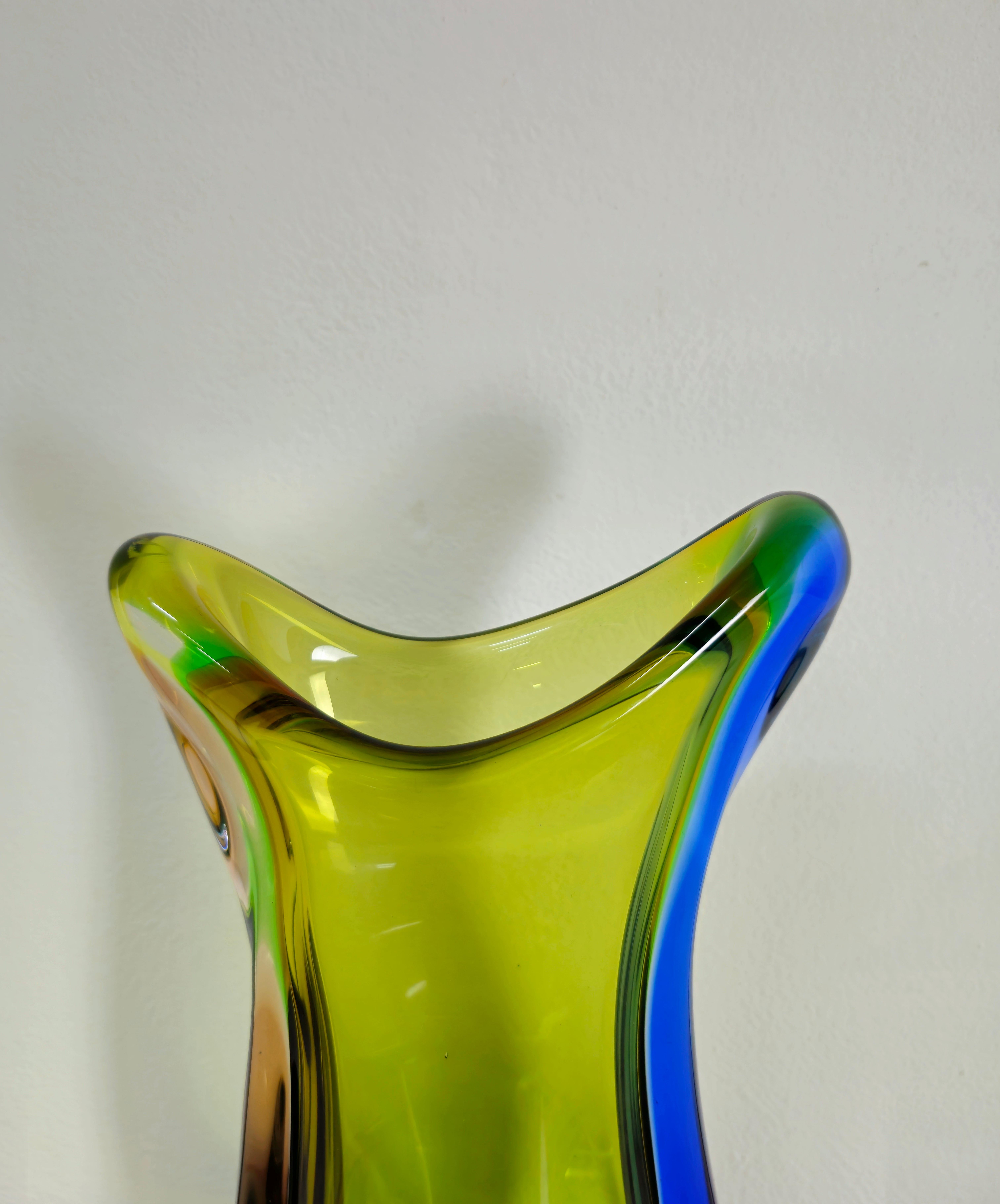 Mid-Century Modern Vase Decorative Object Murano Glass Attributed to Flavio Poli Midcentury 1970s For Sale