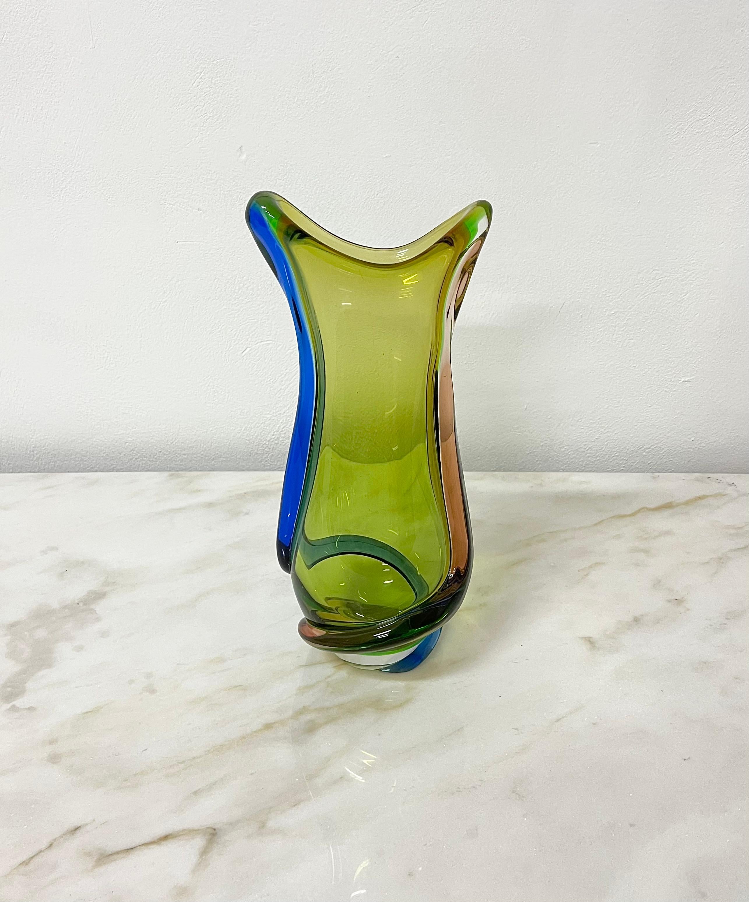 Vase Decorative Object Murano Glass Attributed to Flavio Poli Midcentury 1970s For Sale 3