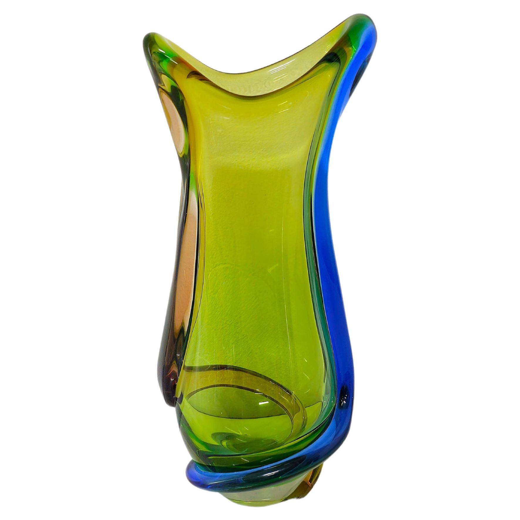 Vase Decorative Object Murano Glass Attributed to Flavio Poli Midcentury 1970s For Sale