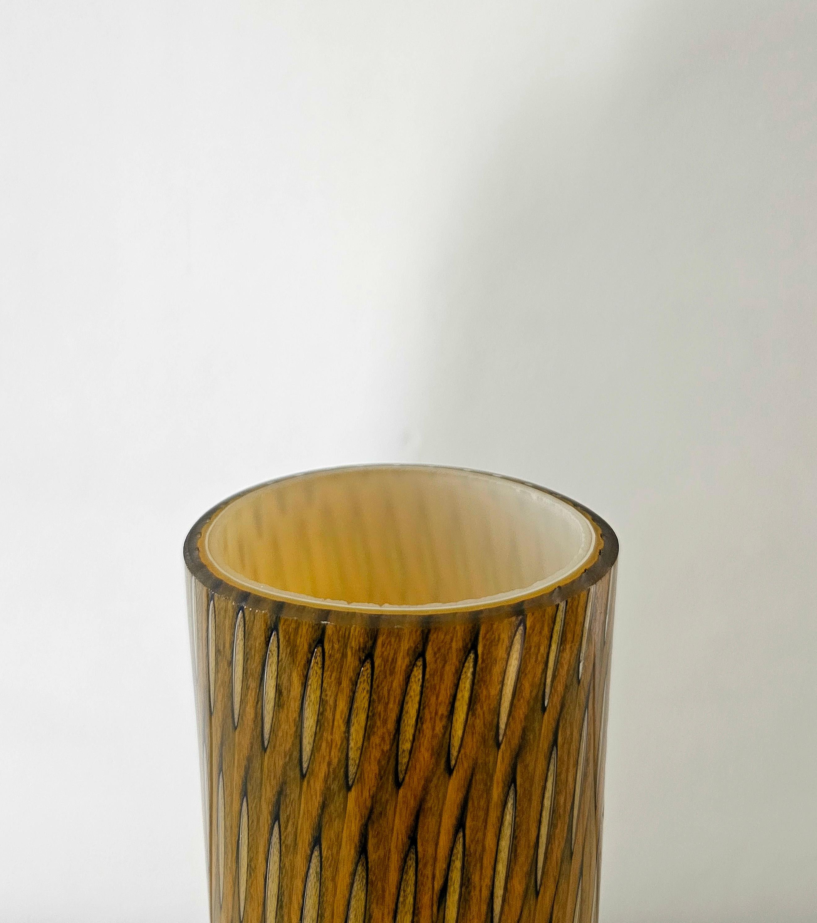 20th Century Vase Decorative Object Murano Glass Decorated Midcentury Italian Design 1970s For Sale