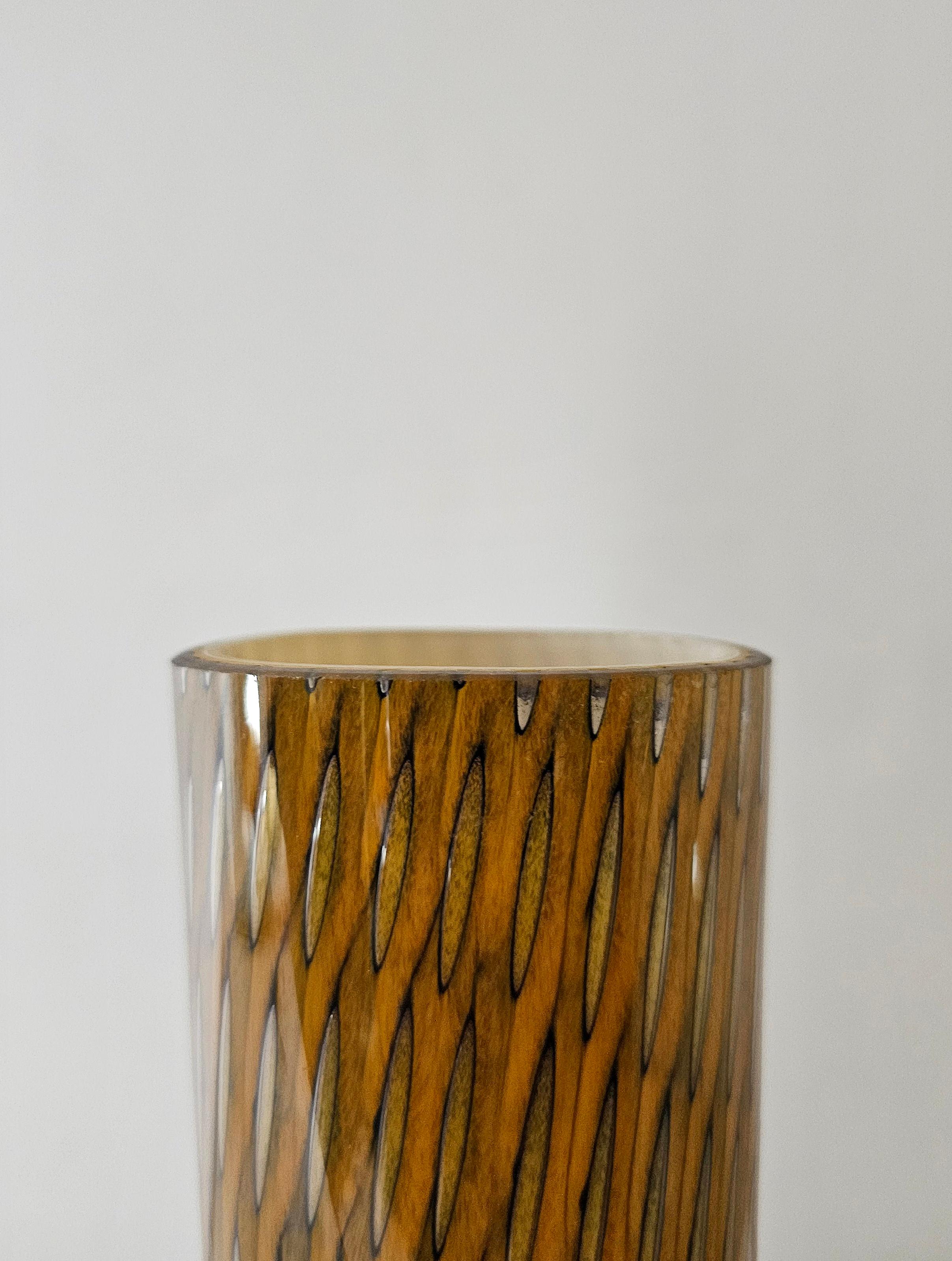 Vase Decorative Object Murano Glass Decorated Midcentury Italian Design 1970s For Sale 1