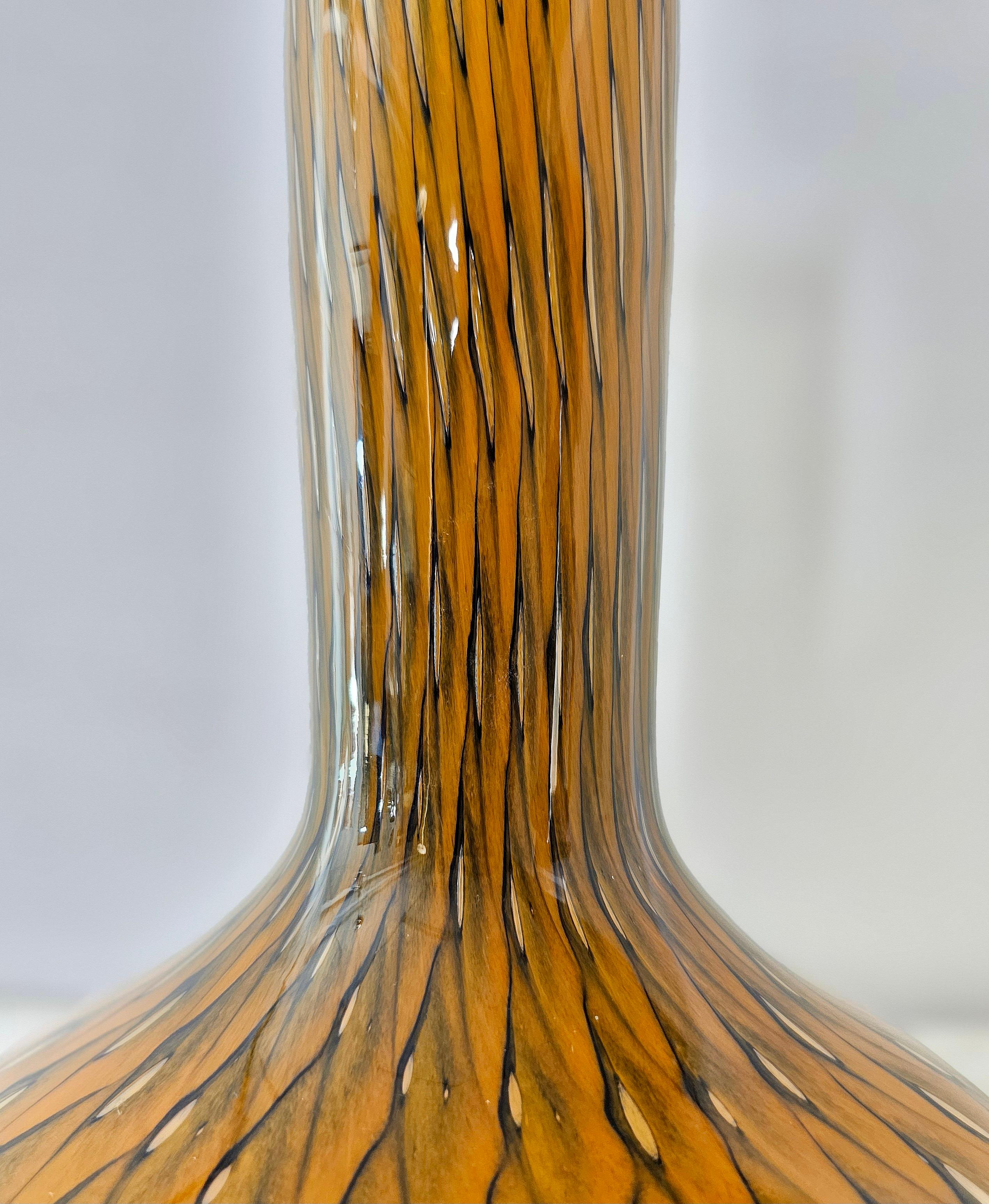 Vase Decorative Object Murano Glass Decorated Midcentury Italian Design 1970s For Sale 3