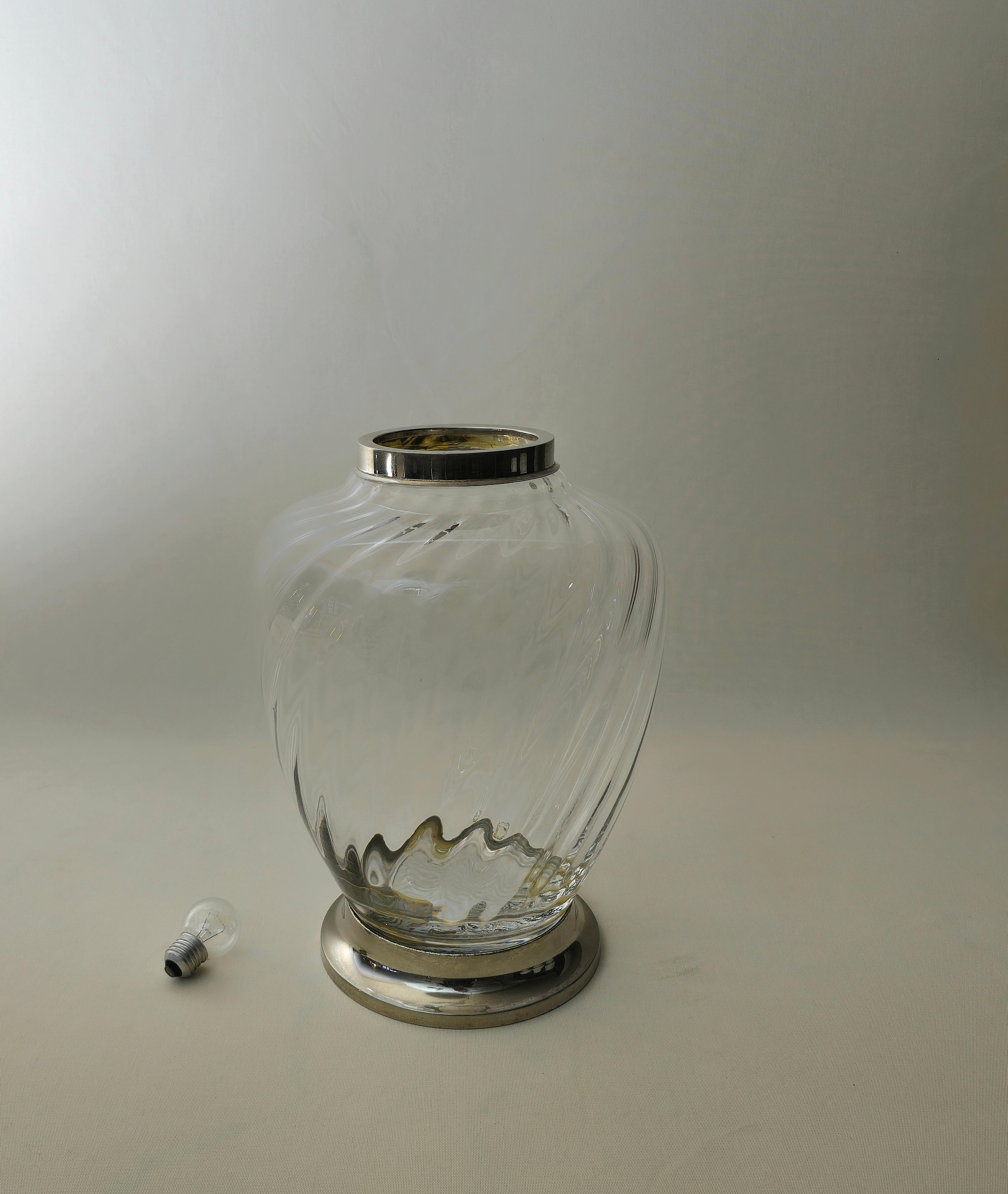 Vase Dekoratives Objekt Murano Glas Vergoldet Midcentury Italian Design 1950s (Muranoglas) im Angebot