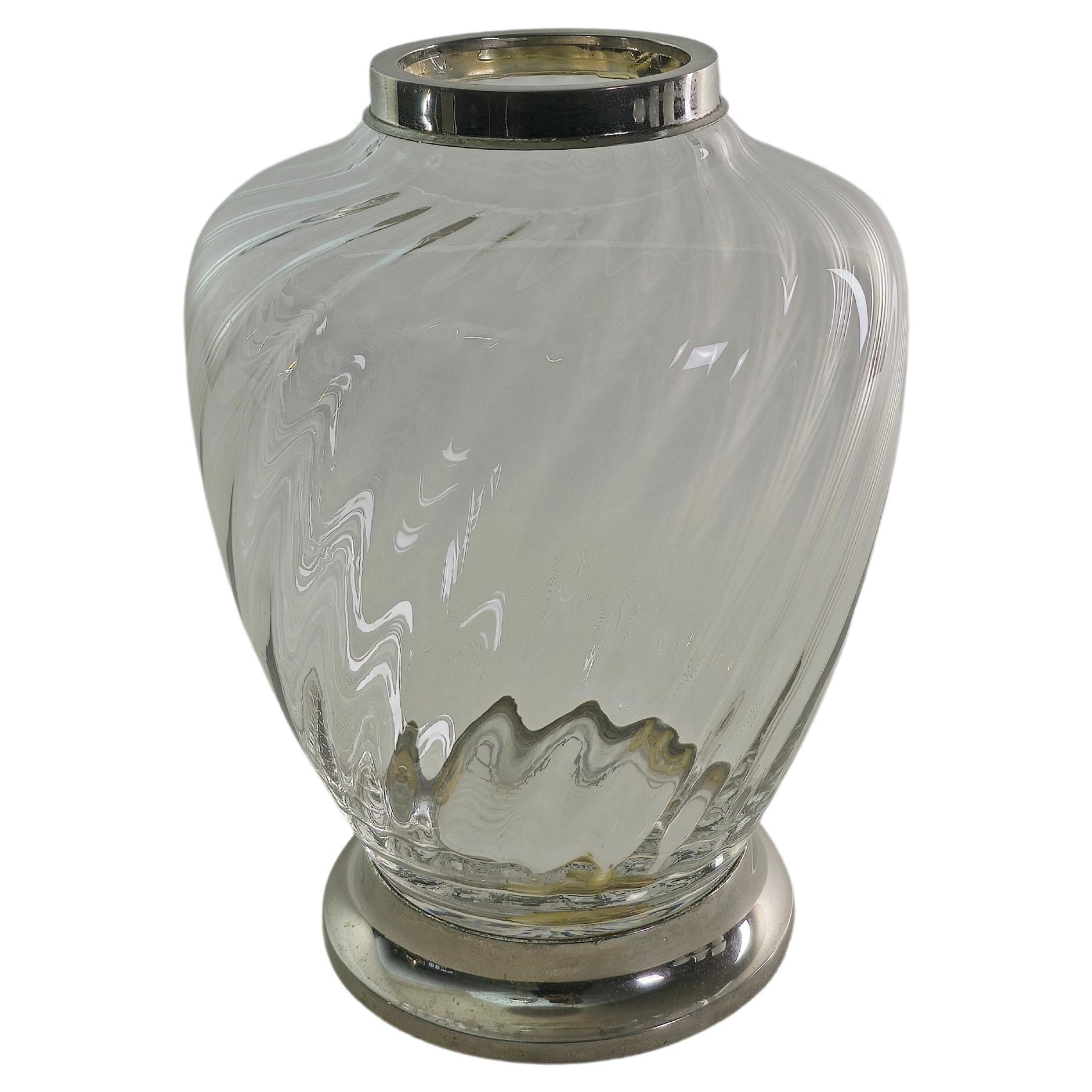 Vase Dekoratives Objekt Murano Glas Vergoldet Midcentury Italian Design 1950s im Angebot