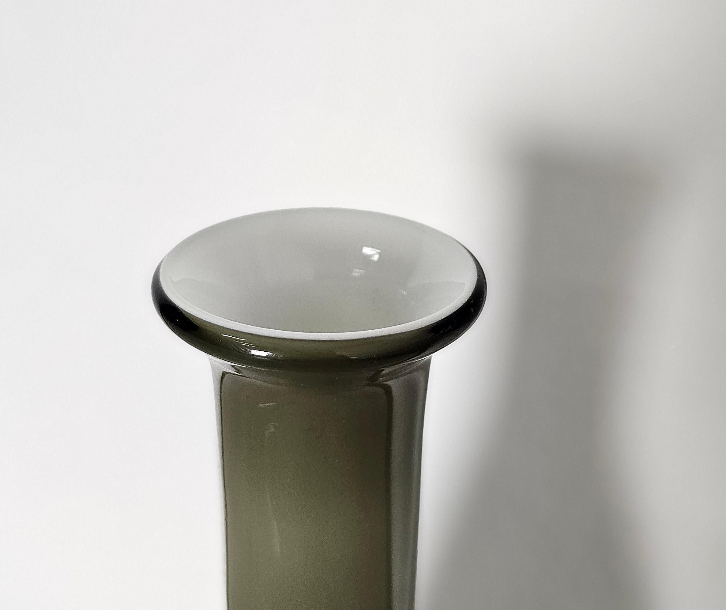 Vase Decorative Object Murano Glass Green Midcentury Modern Italian Design 1960s For Sale 1