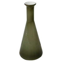Vintage Vase Decorative Object Murano Glass Green Midcentury Modern Italian Design 1960s
