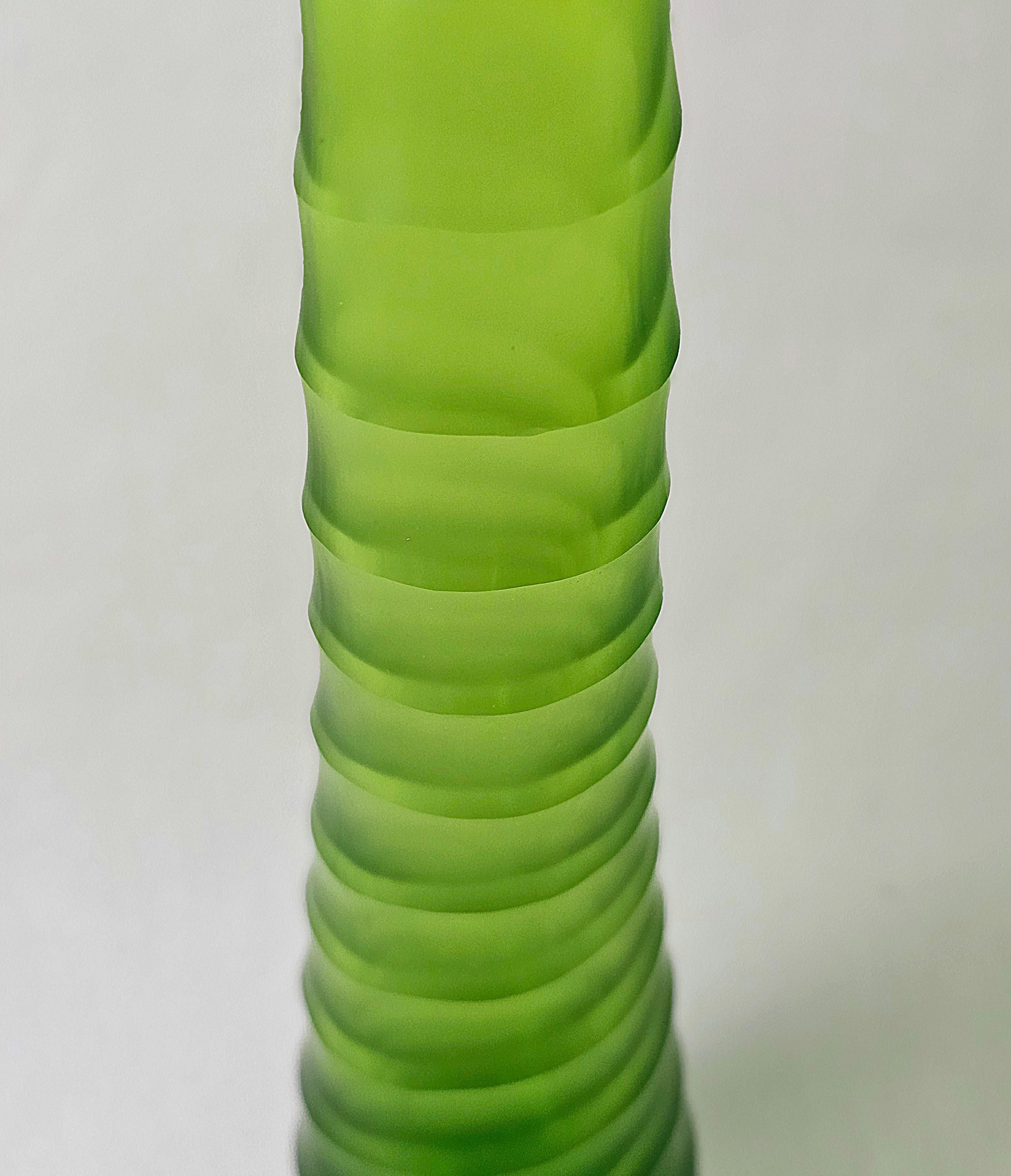 Vase Decorative Object Murano Glass Green Midcentury Modern Italian Design 1970s For Sale 5