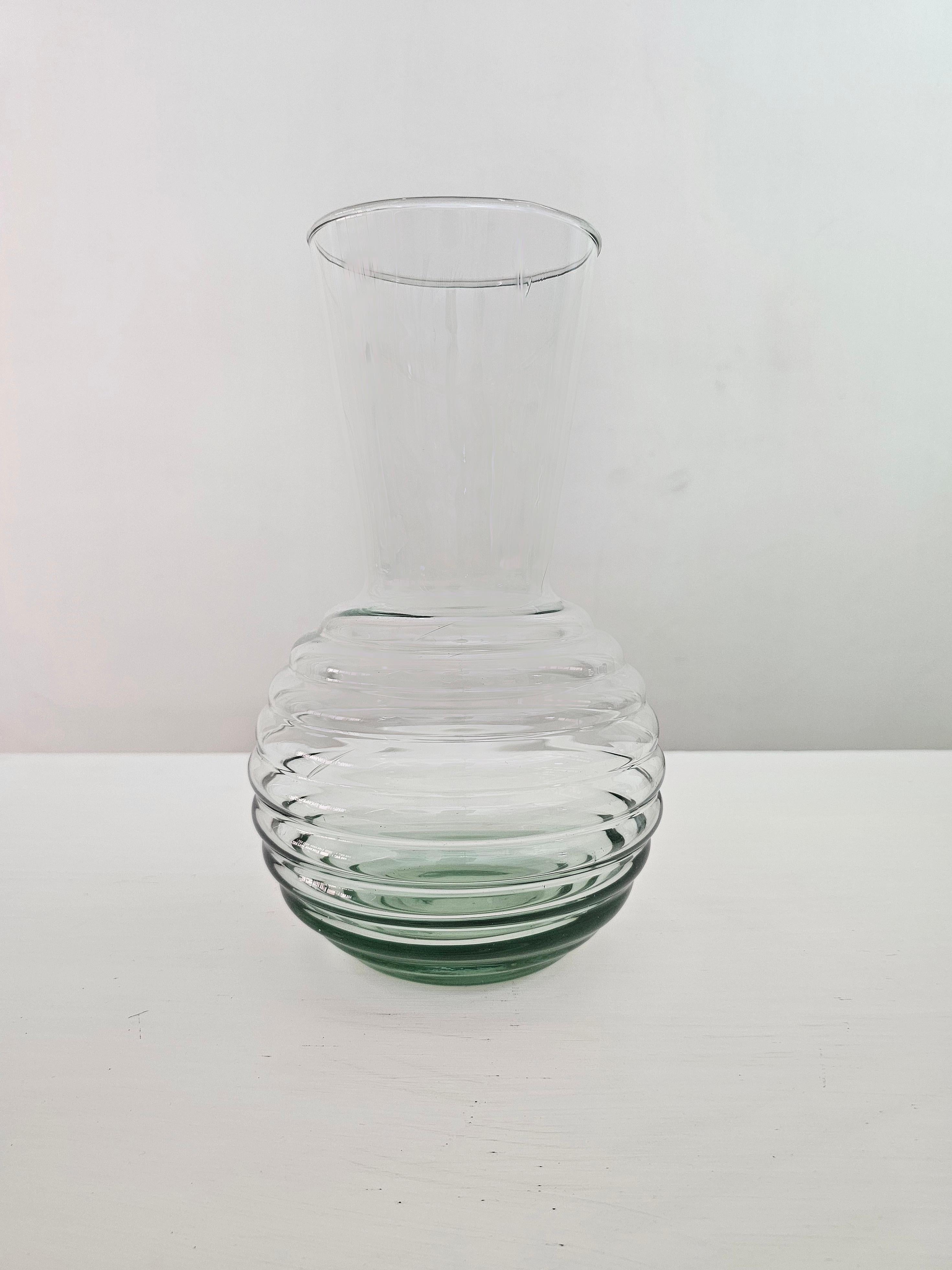 Vase décoratif en verre de Murano vert transparent, Italie, années 1970 en vente 3