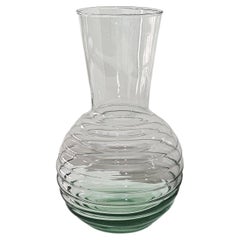 Vase Decorative Object Murano Glass Transparent Green Midcentury Italy 1970s