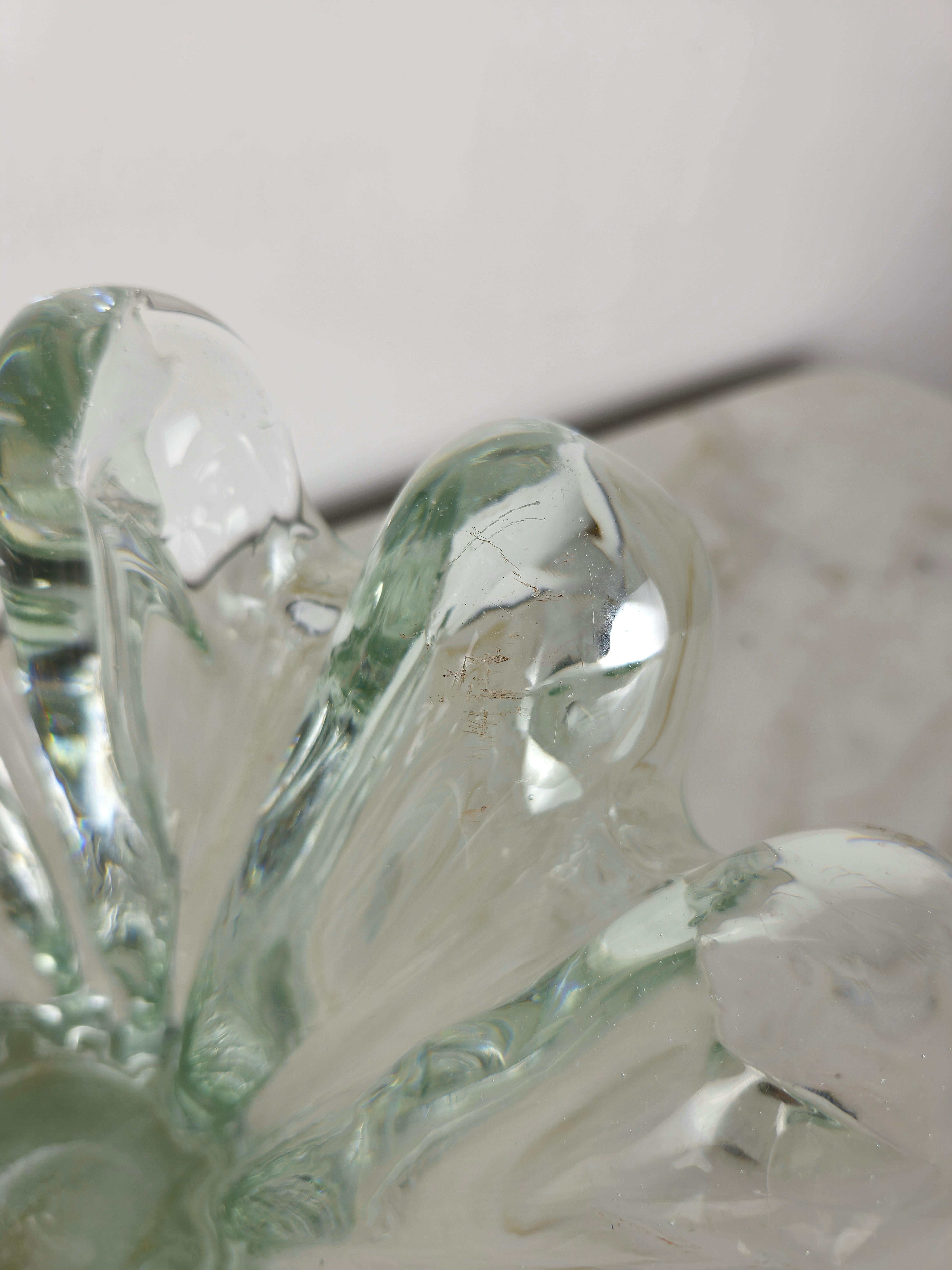 Vase Decorative Object Transparent Murano Glass Large Midcentury Italy 1960s 5