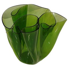 Vintage Vase Decotative Object Green Plexiglass Midcentury Modern Italian Design 1970s
