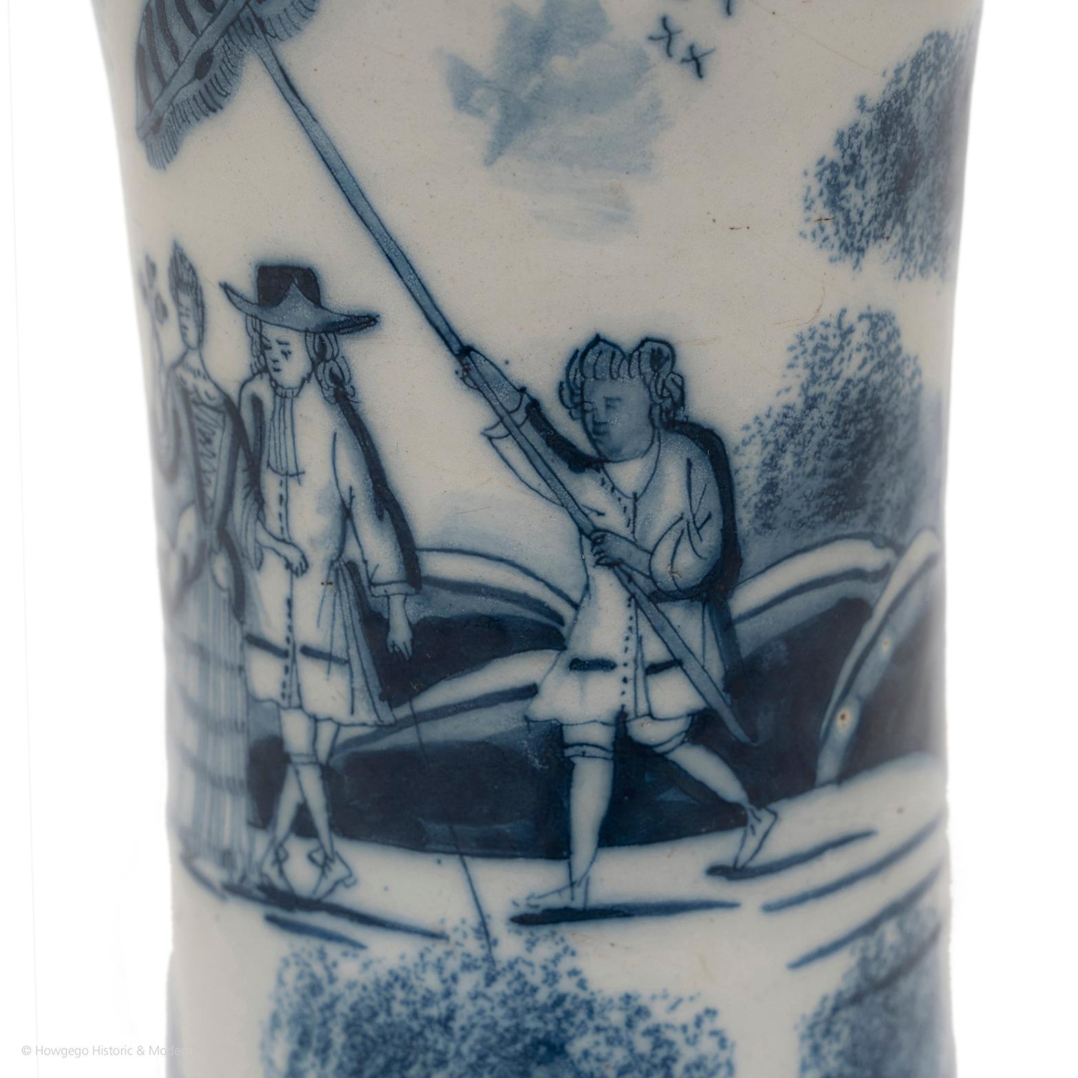 Hand-Painted Vase Delftware Dutch Blue and White For Sale