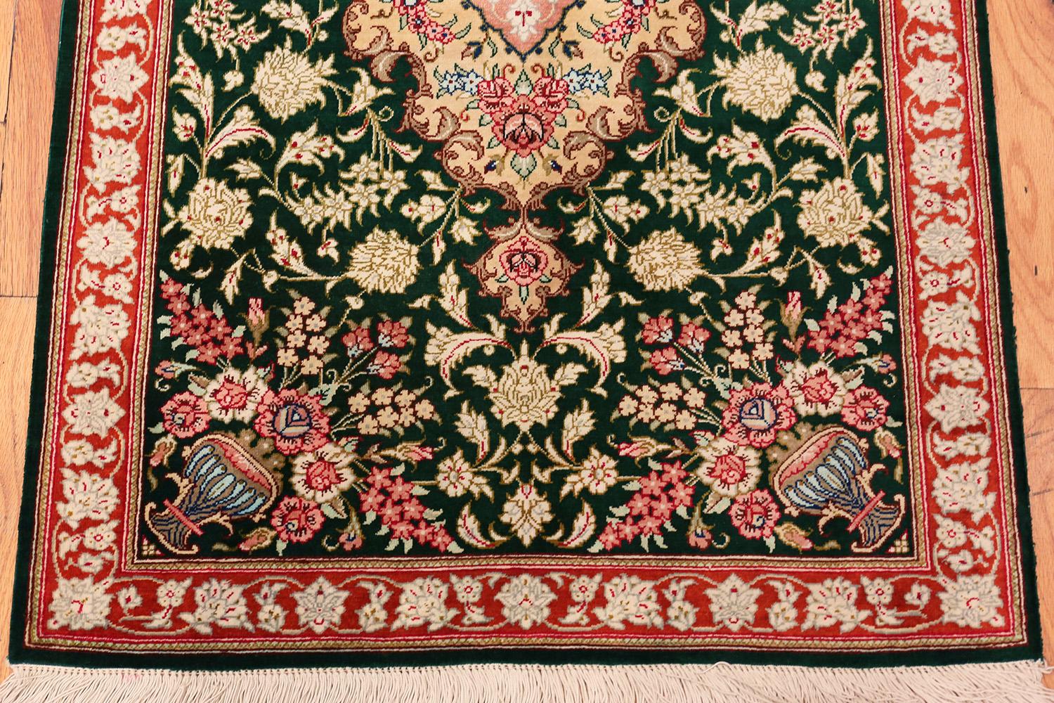 Tabriz Vintage Persian Silk Qum Rug. 2 ft x 3 ft For Sale