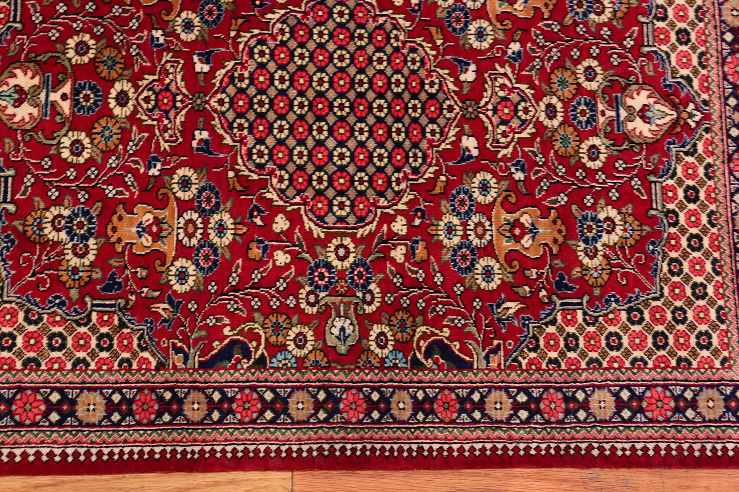 Hand-Knotted Vintage Persian Silk Qum Rug. 1 ft 9 in x 2 ft 4 in For Sale