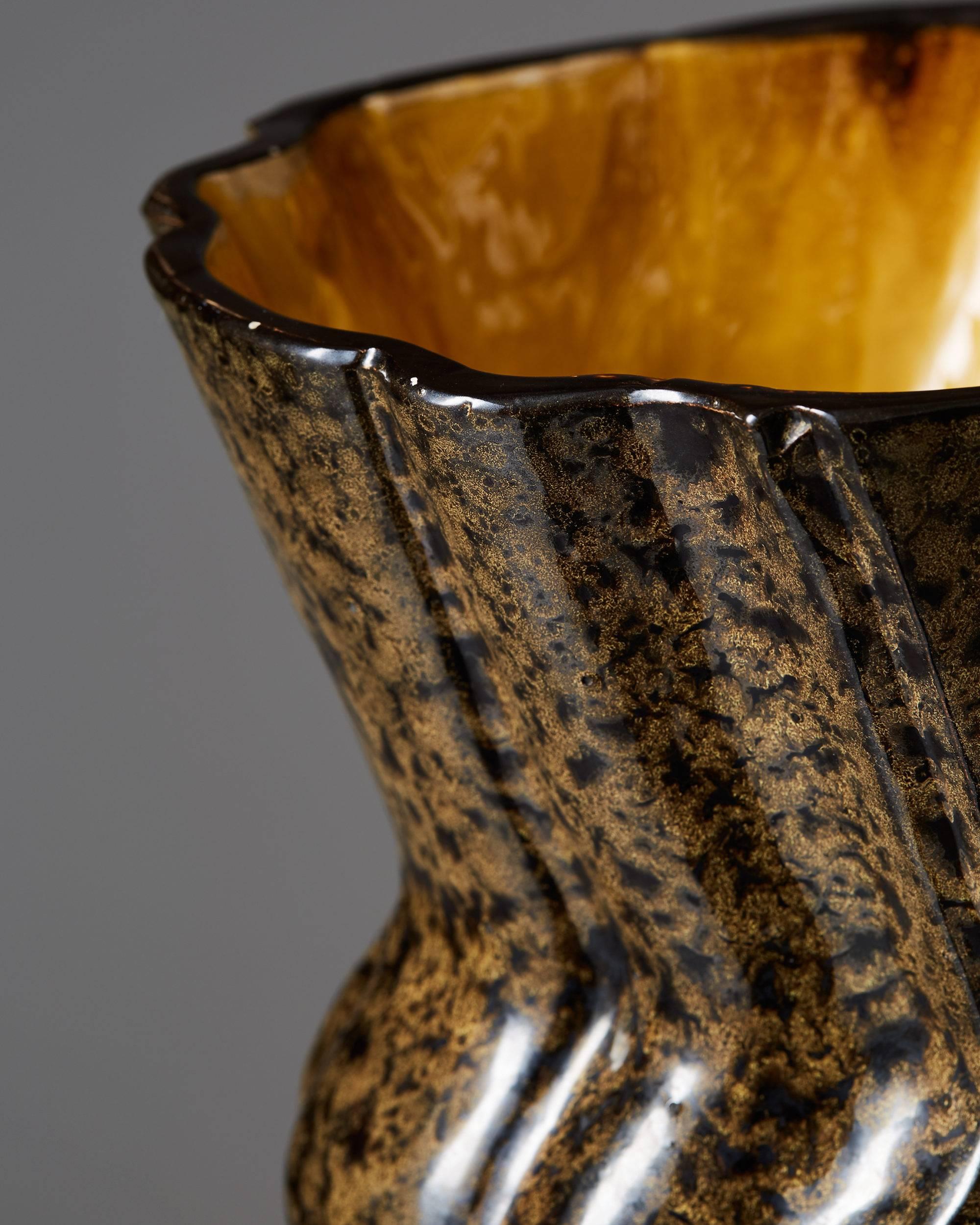 Swedish Vase Designed by Allan Ebeling, Sweden, 1940s