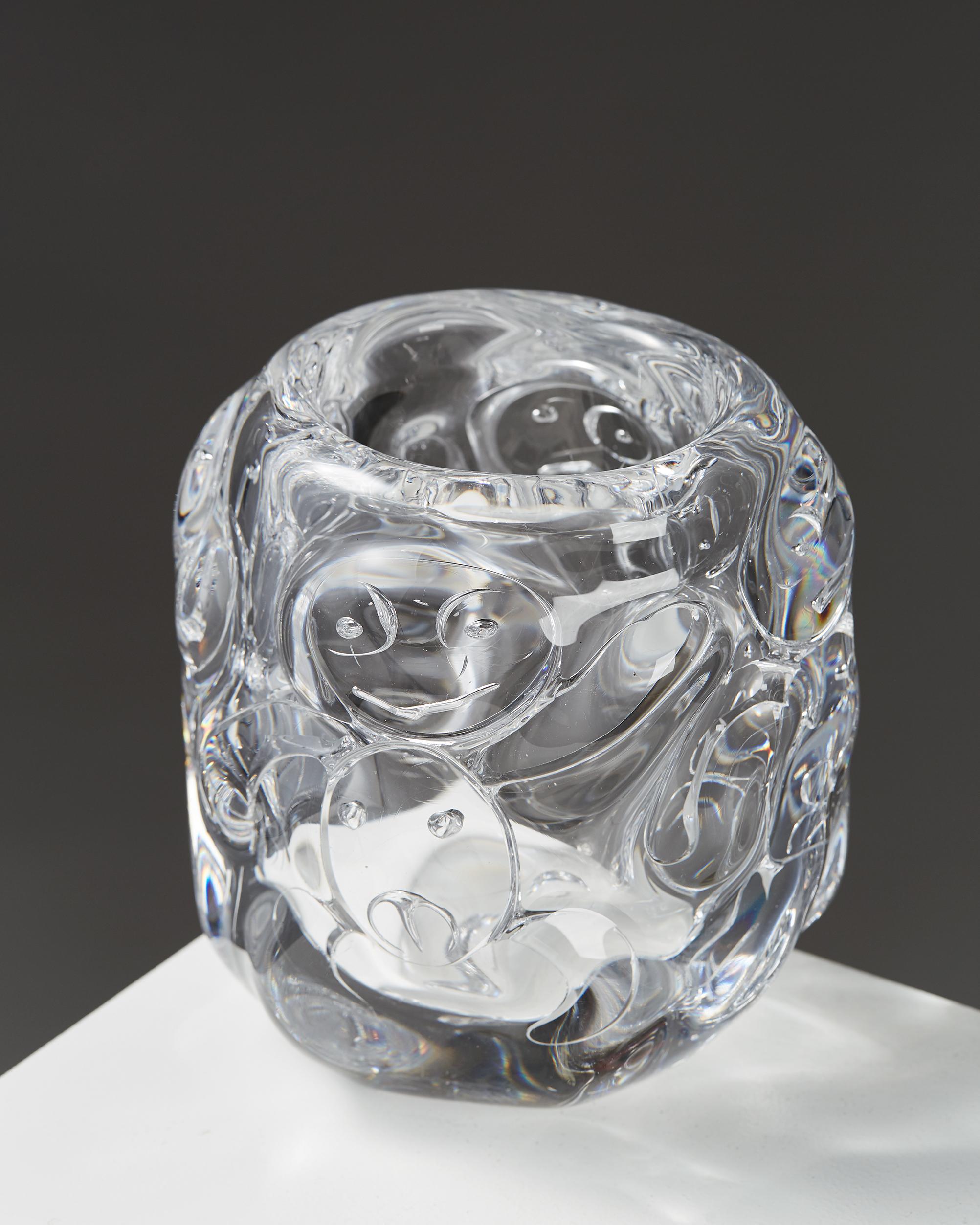 Vase entworfen von Bengt Edenfalk, Glas, einzigartig, Schweden, 1960 (Skandinavische Moderne) im Angebot