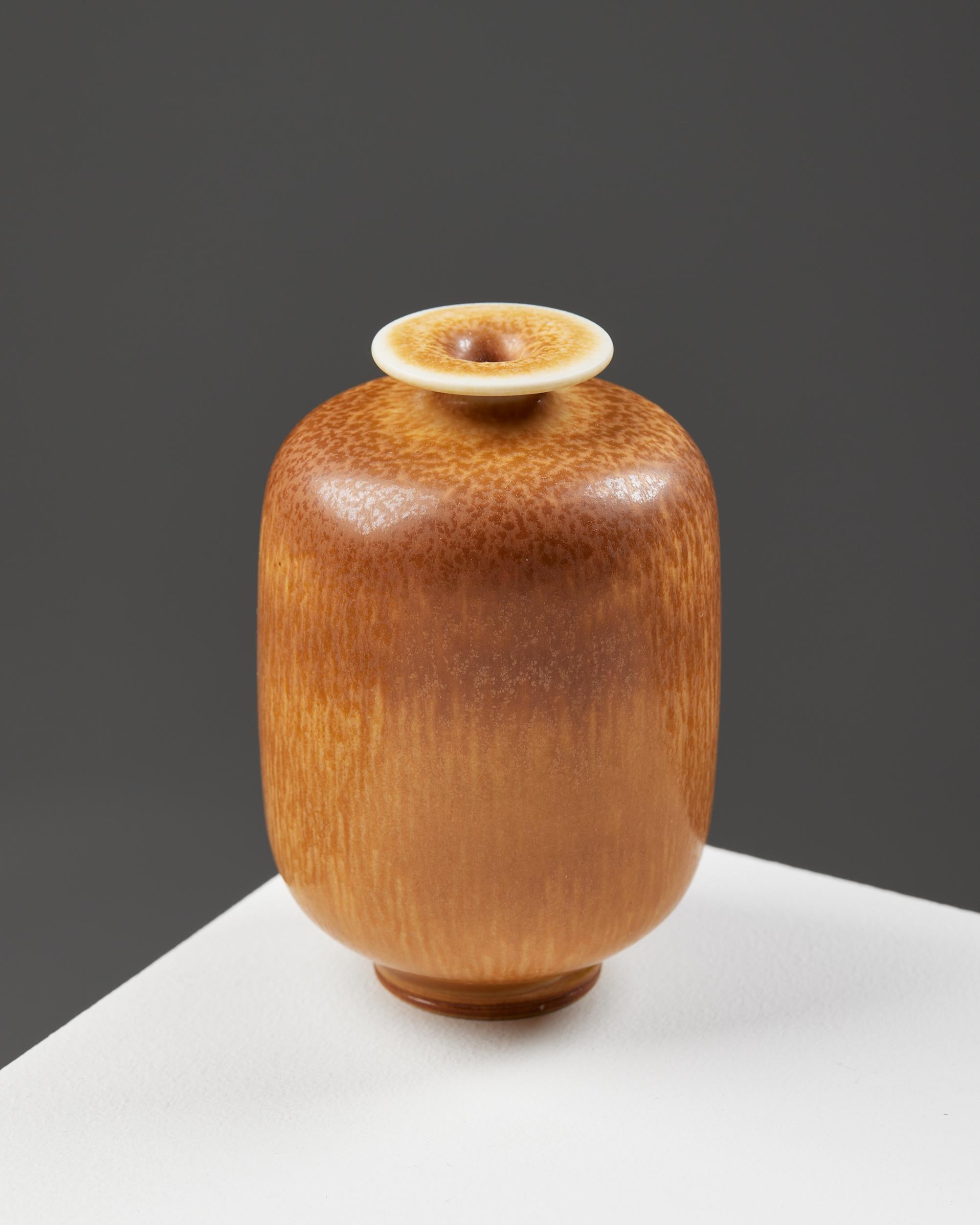 Mid-Century Modern Vase designed by Berndt Friberg for Gustavsberg, Sweden. 1950s.