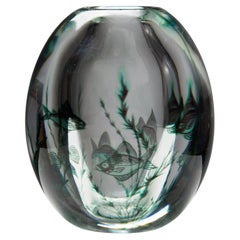 Vase ‘Fish Grail’ designed by Edward Hald for Orrefors, Sweden, 1940s.
