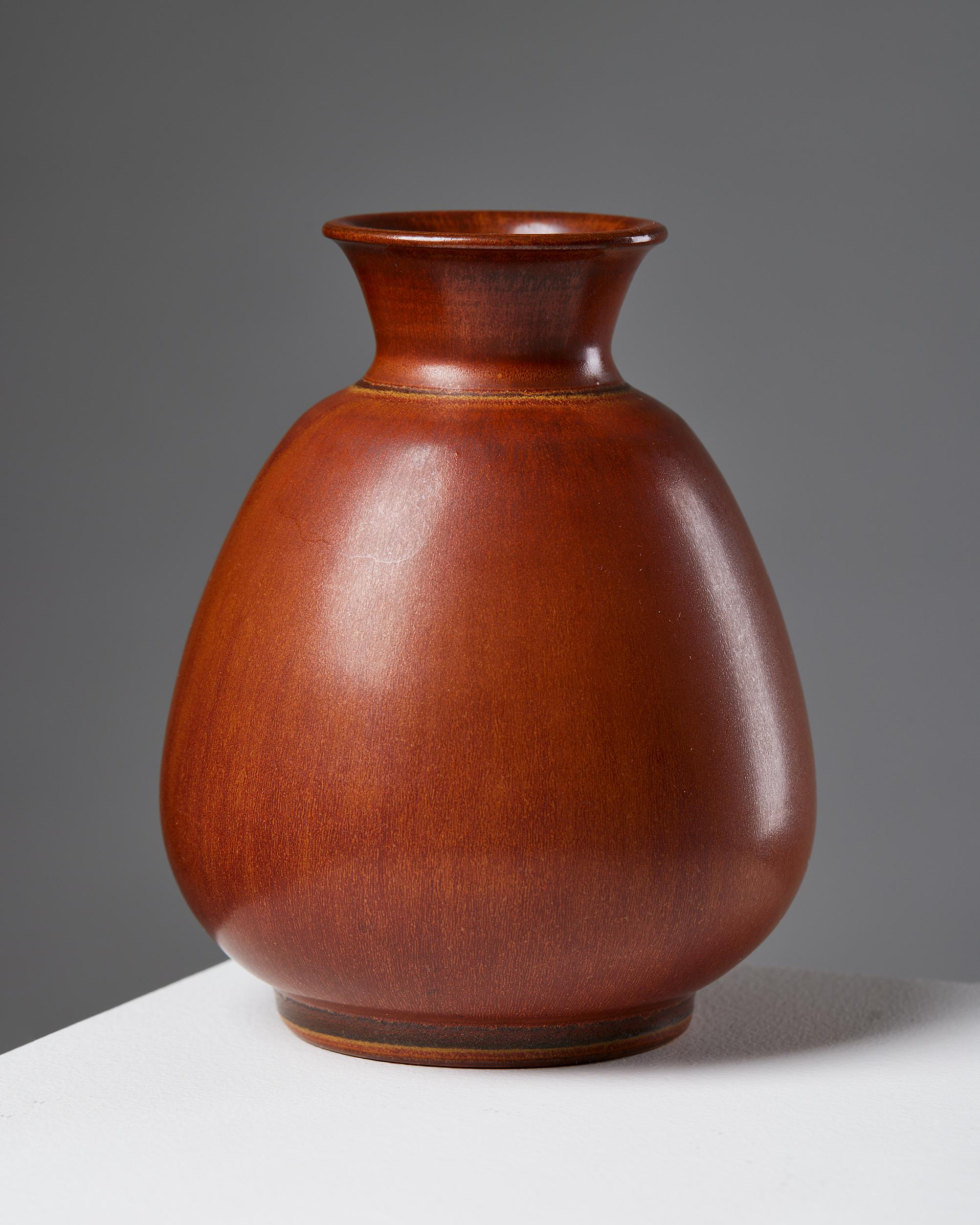 Mid-Century Modern Vase Designed by Erich and Ingrid Triller for Tobo, Sweden, 1950s For Sale