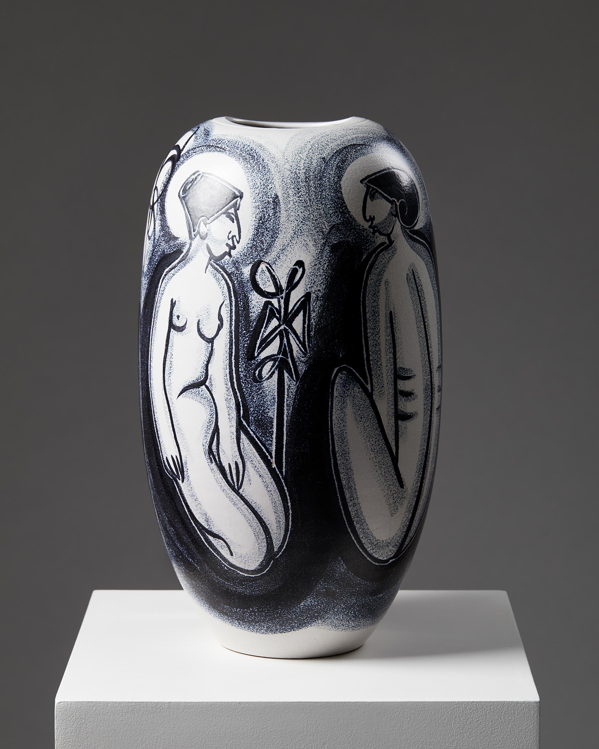 Mid-Century Modern Vase Designed by Erik Ivarsson for Höganäs, Sweden, 1950’s