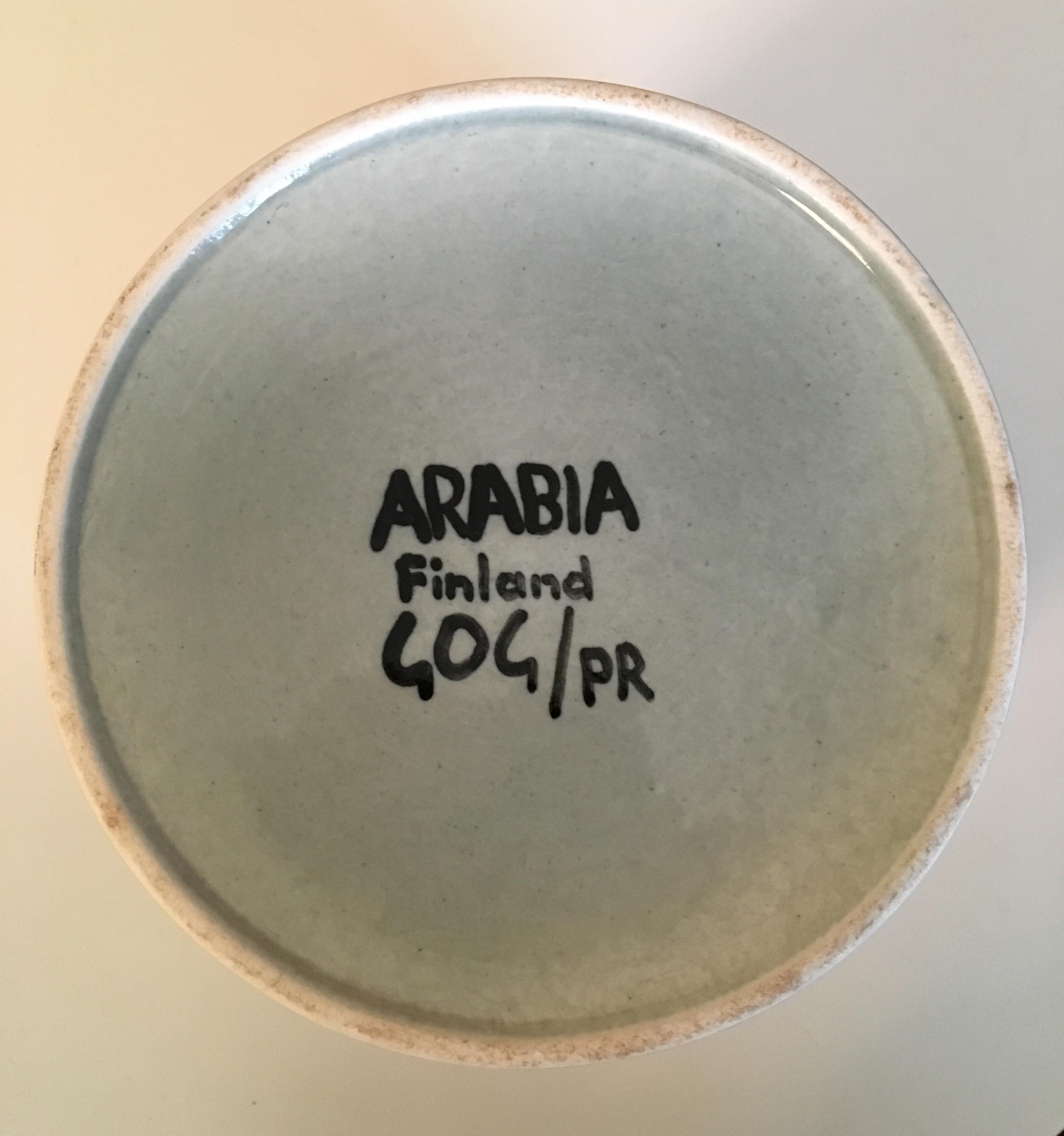 Vase Designed By Gunvor Olin-Grönqvist For Arabia, Made In Finland In Good Condition For Sale In Doraville, GA