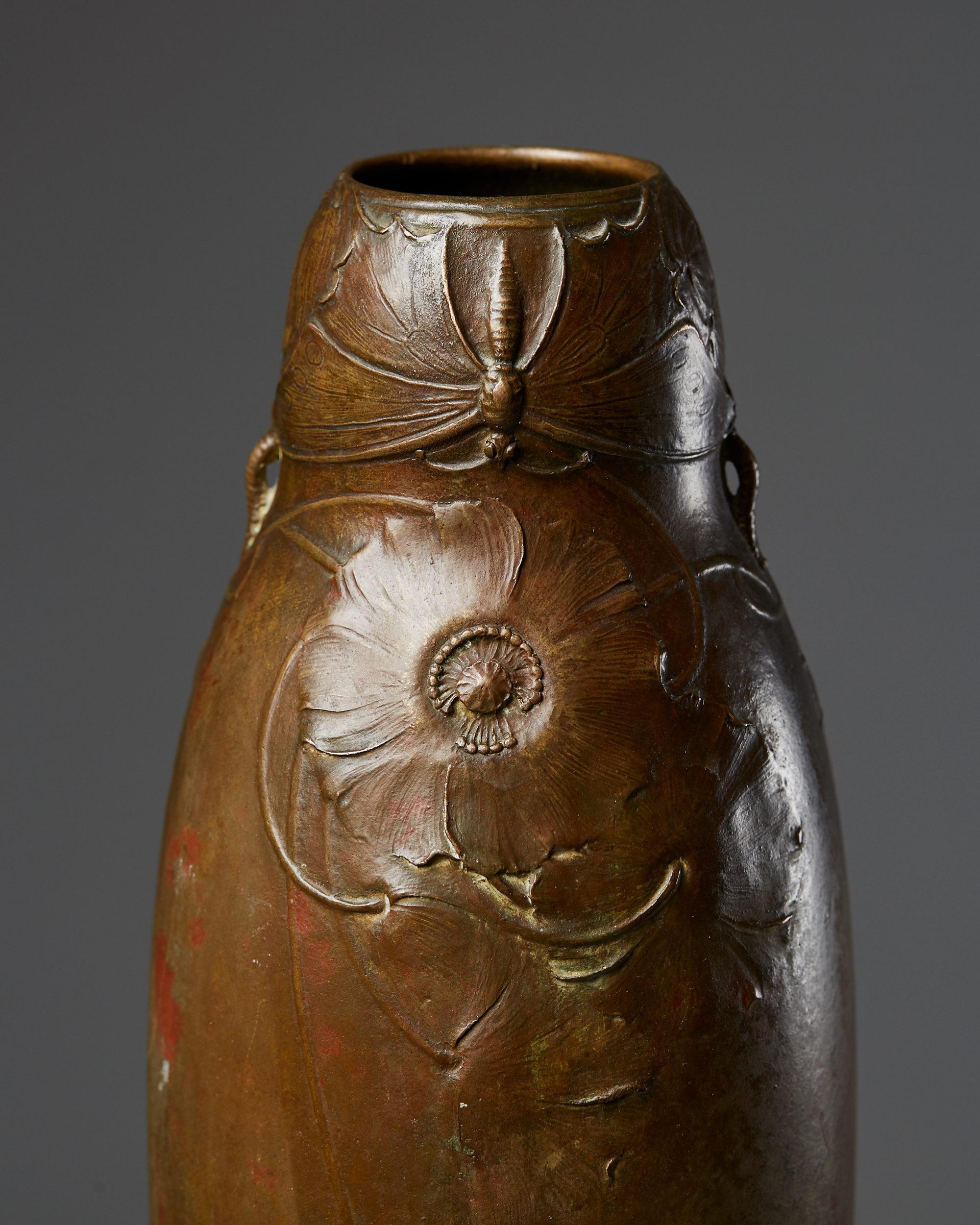 European Vase Designed by Hugo Elmqvist, Sweden, circa 1900 For Sale