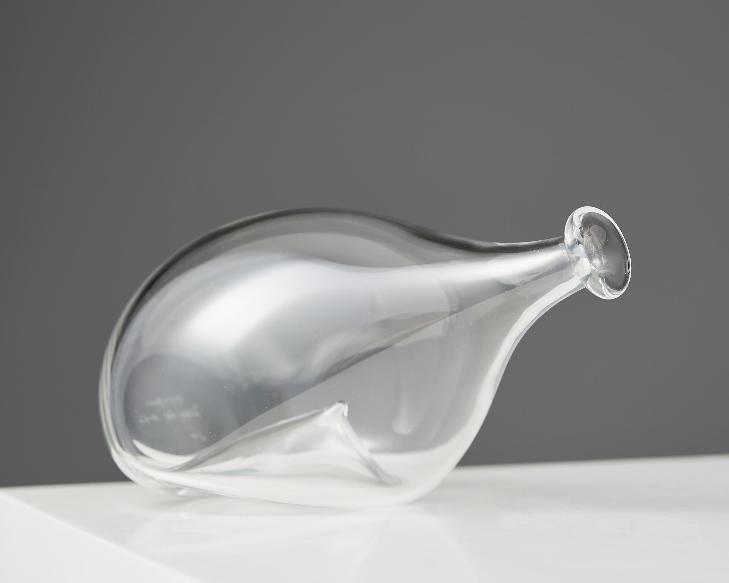Vase designed by Ingeborg Lundin for Orrefors, Sweden, 1950s. Glass.