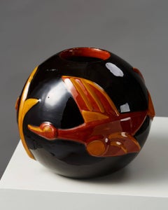 Vase conçu par Margareta Wibom pour Bo Fajans, Suède, années 1930