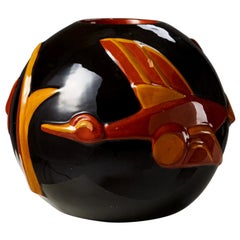 Vase conçu par Margareta Wibom pour Bo Fajans, Suède, années 1930